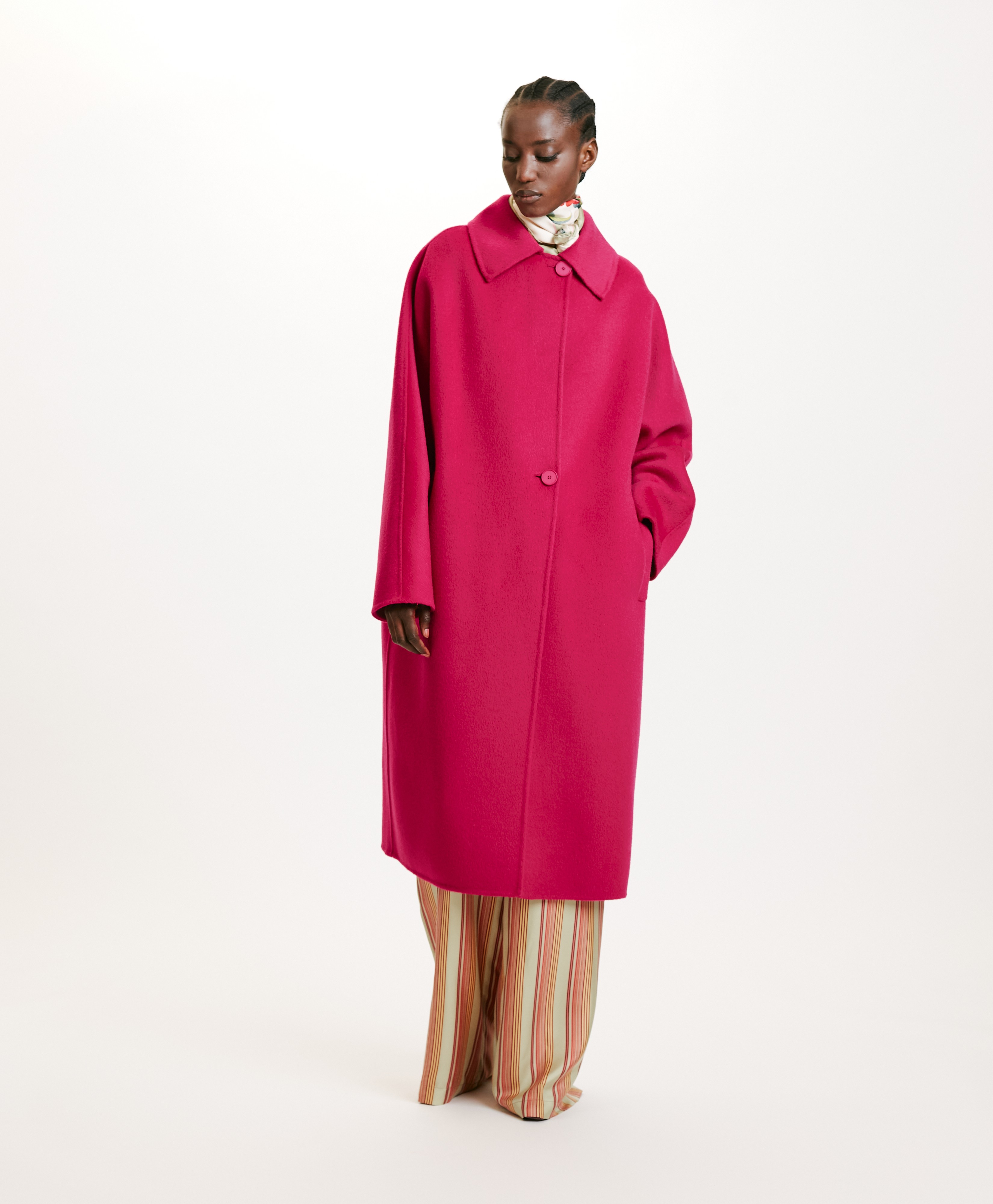 CAPPOTTO AKITA IN PANNO DOUBLE-FUCSIA - Momonì