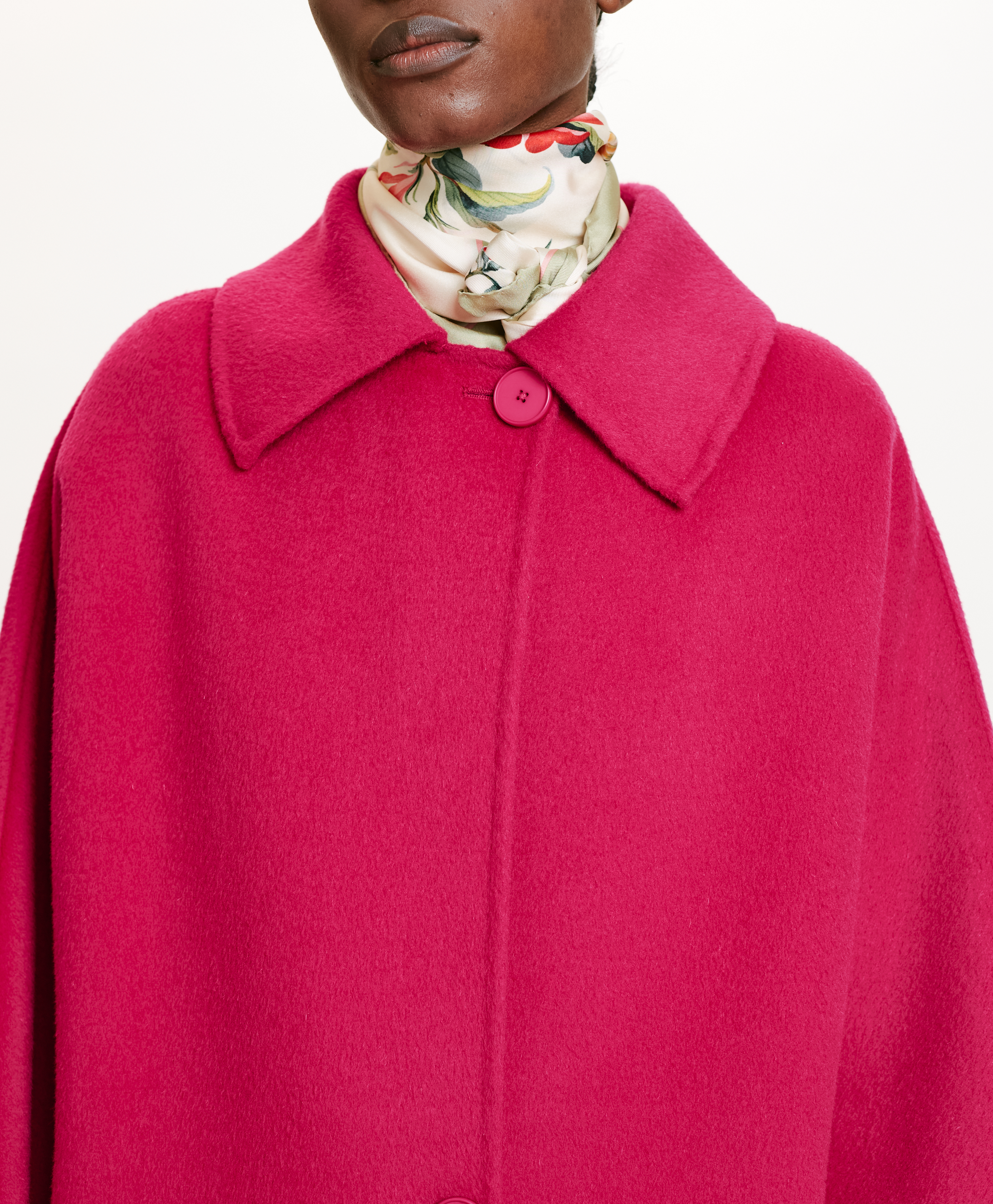 CAPPOTTO AKITA IN PANNO DOUBLE-FUCSIA - Momonì