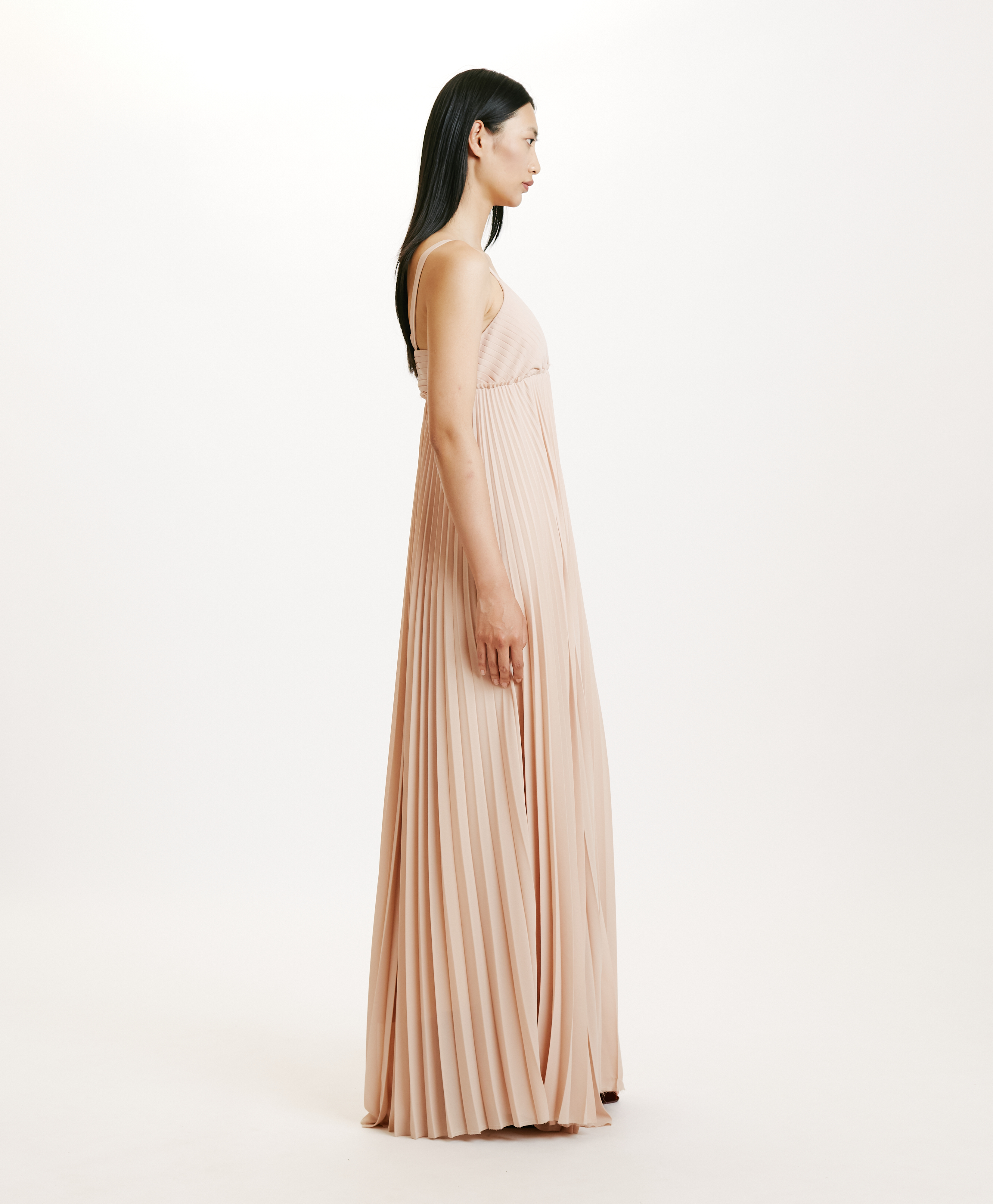 AMY DRESS IN GEORGETTE - NUDE - Momonì