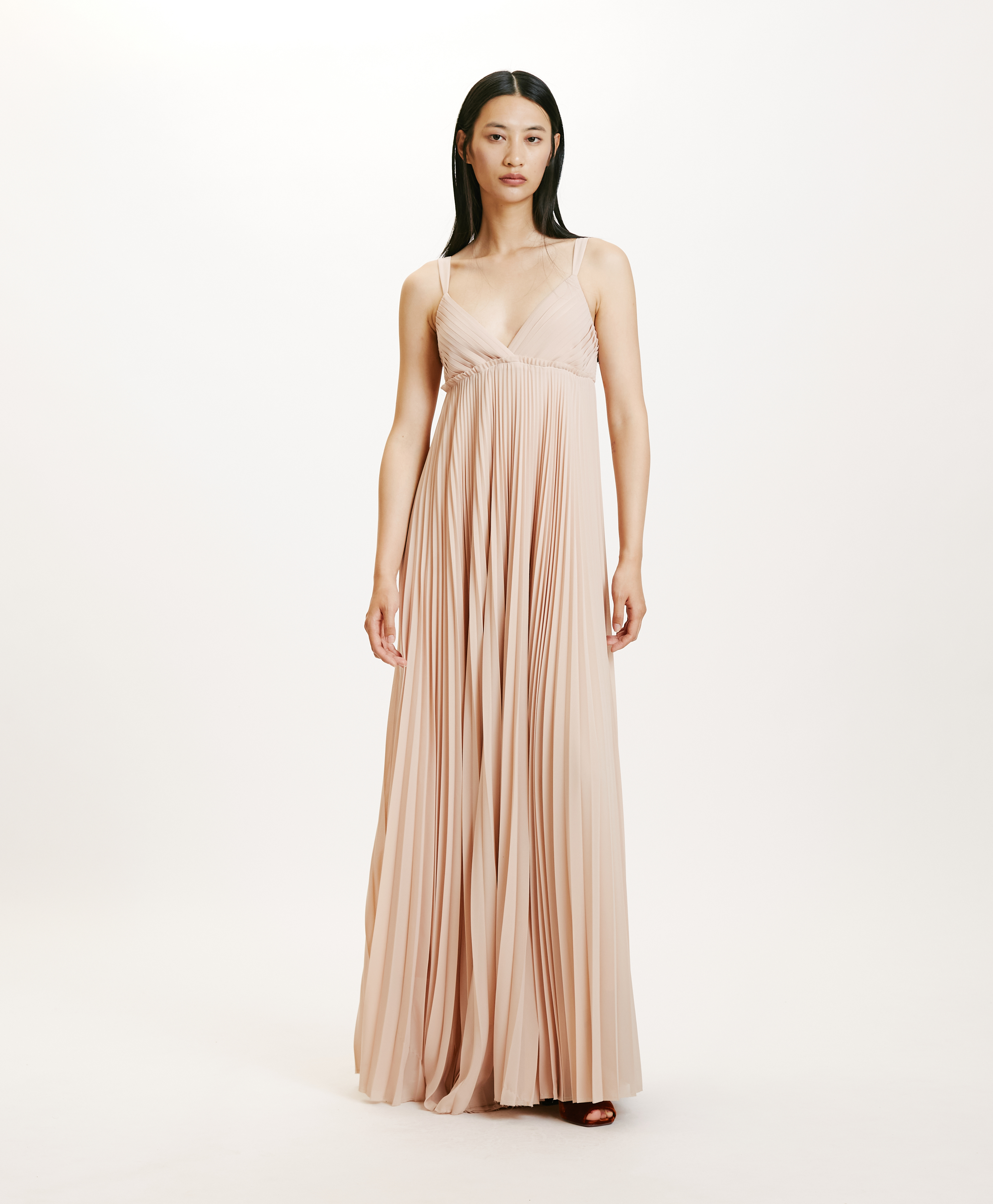 AMY DRESS IN GEORGETTE - NUDE - Momonì