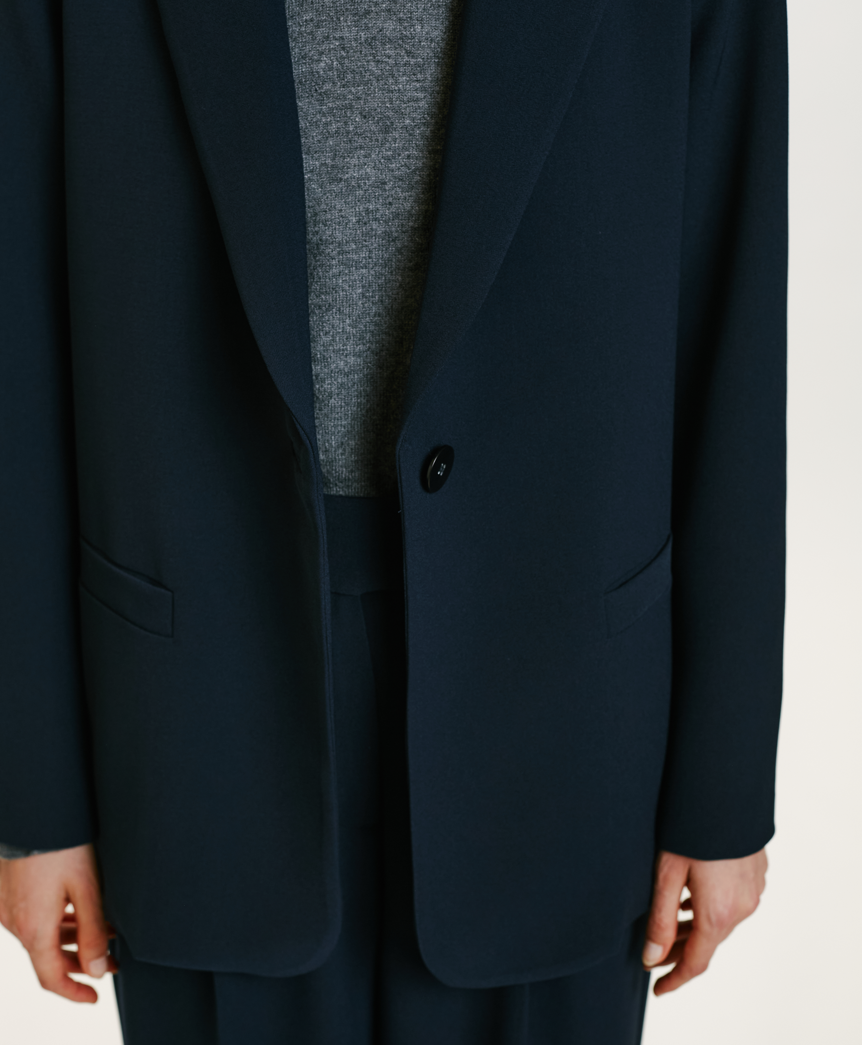 DAYTON JACKET IN STRETCH CADY - NIGHT BLUE - Momonì