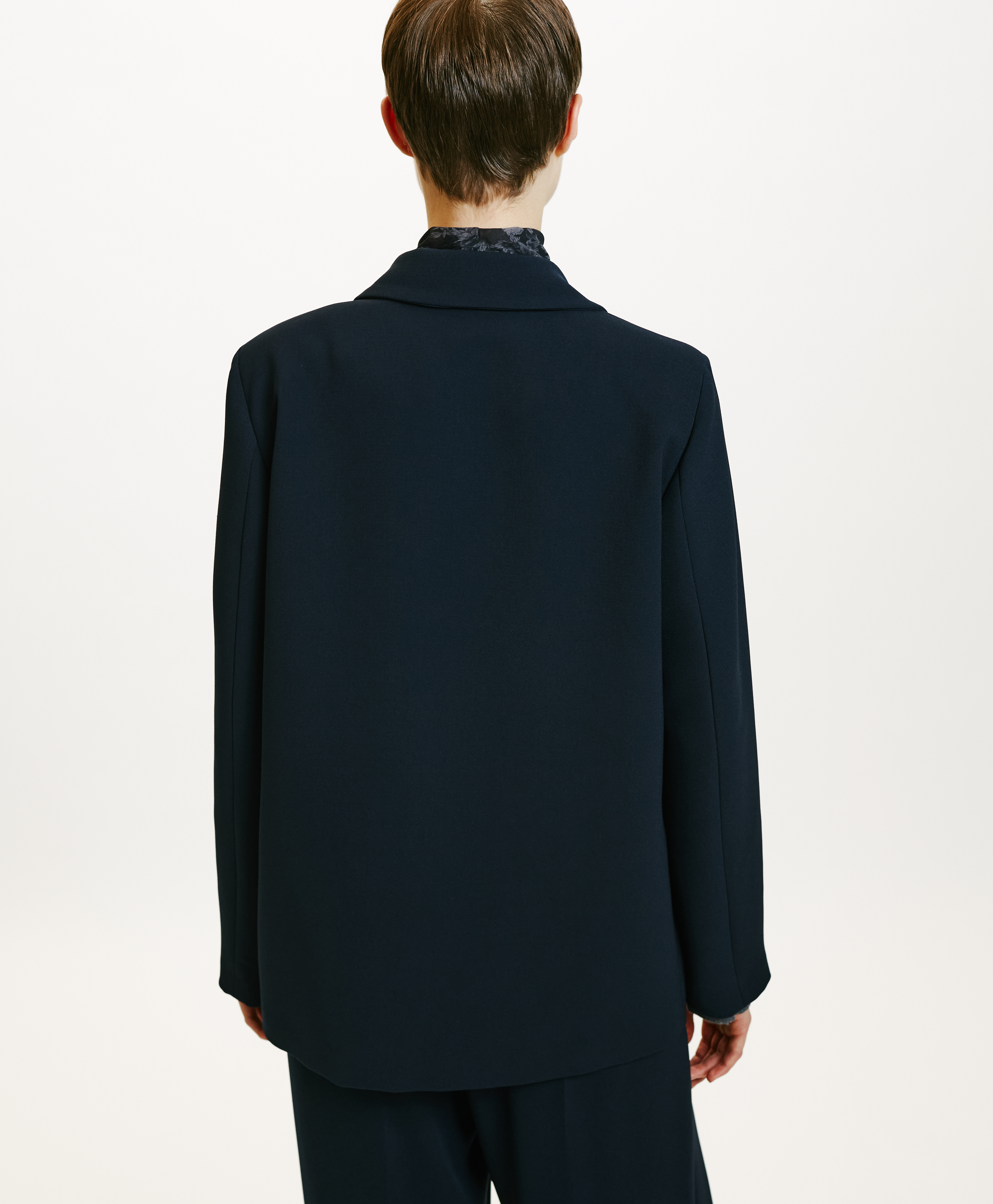 DAYTON JACKET IN STRETCH CADY - NIGHT BLUE - Momonì