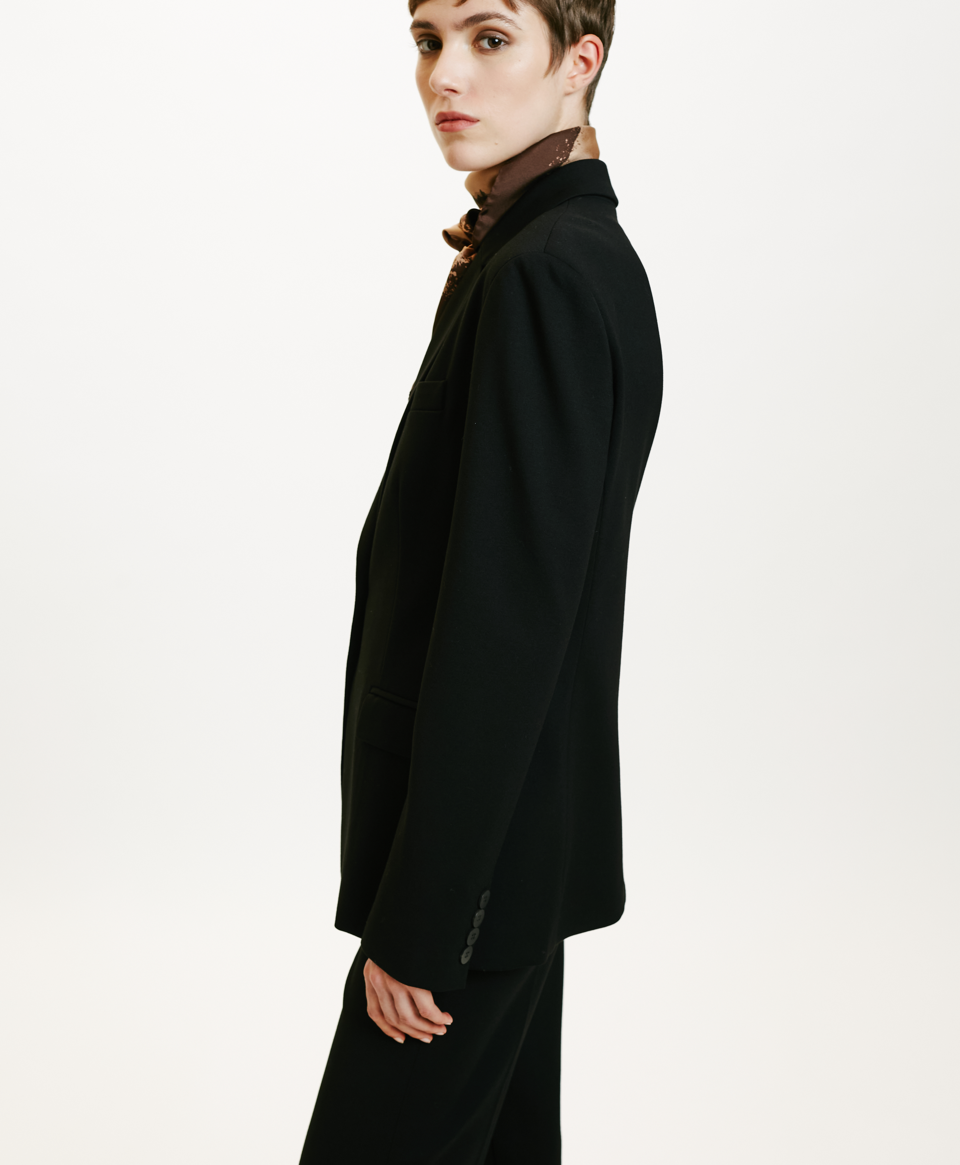 HAKAMA JACKET IN PUNTO MILANO - BLACK - Momonì