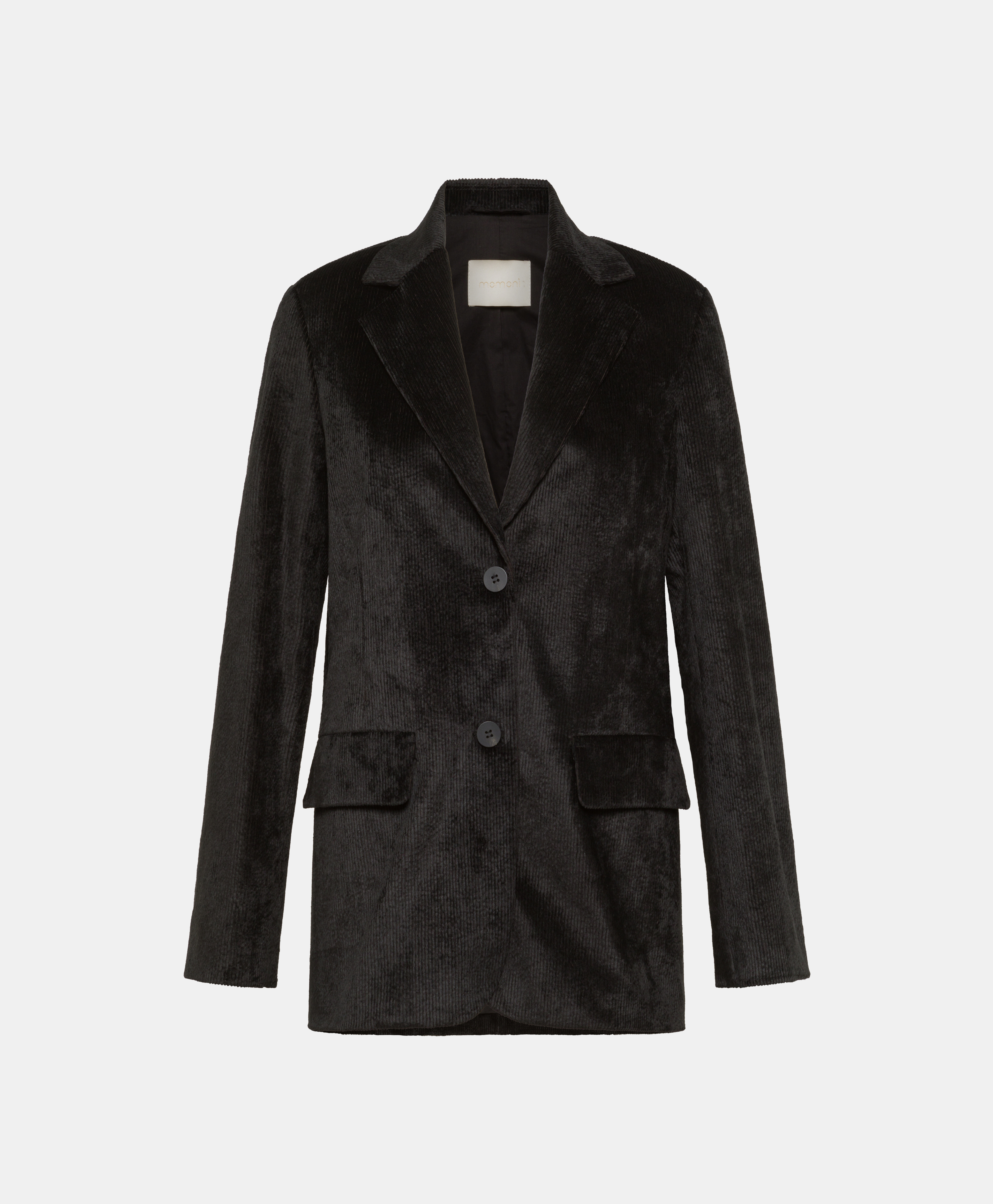 VESTE AIRI EN VELOURS CÔTELÉ STRETCH - NOIR - Momonì