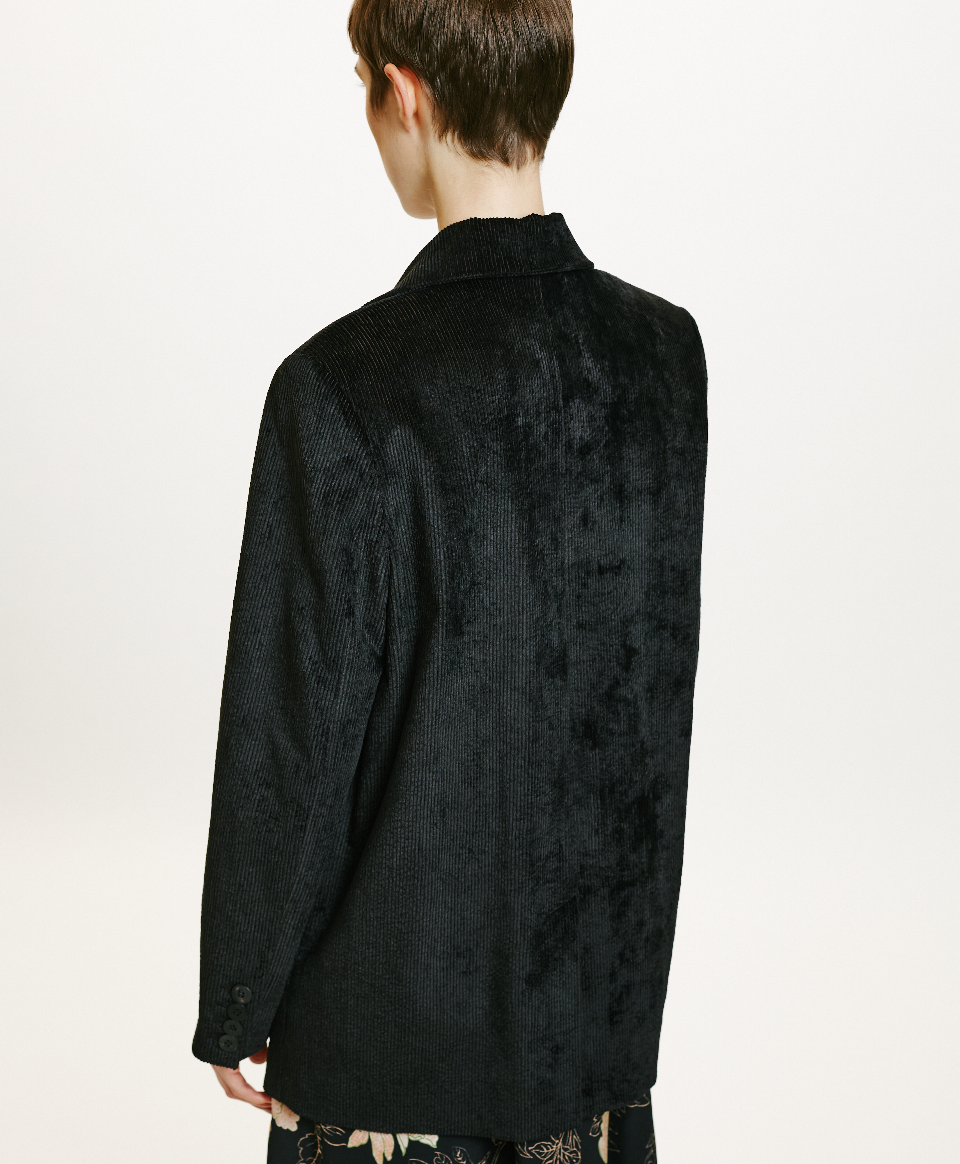 AIRI JACKET IN STRETCH CORDUROY - BLACK - Momonì