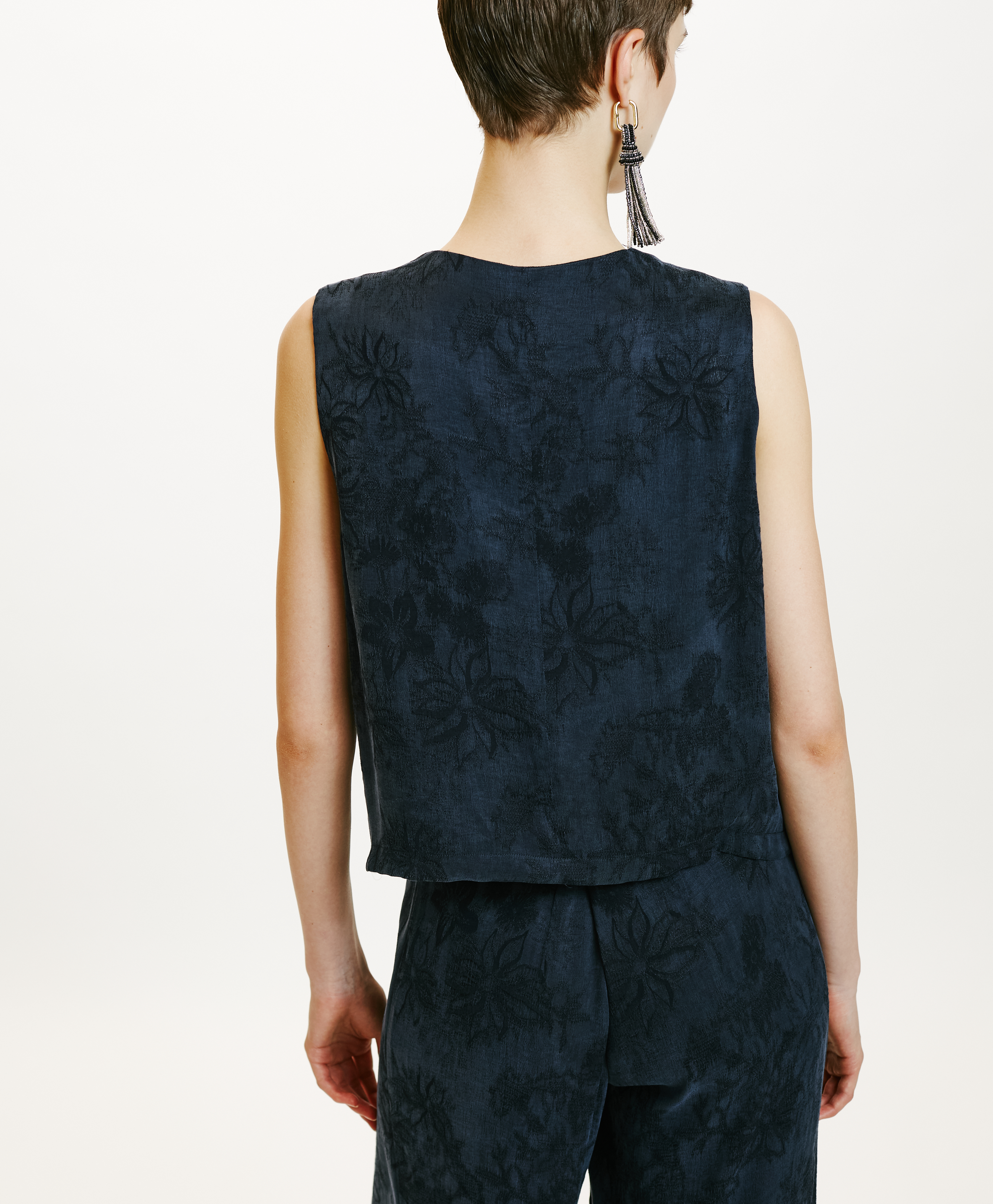 SABI IN JACQUARD LYOCELL VISCOSE - INDIGO - Momonì