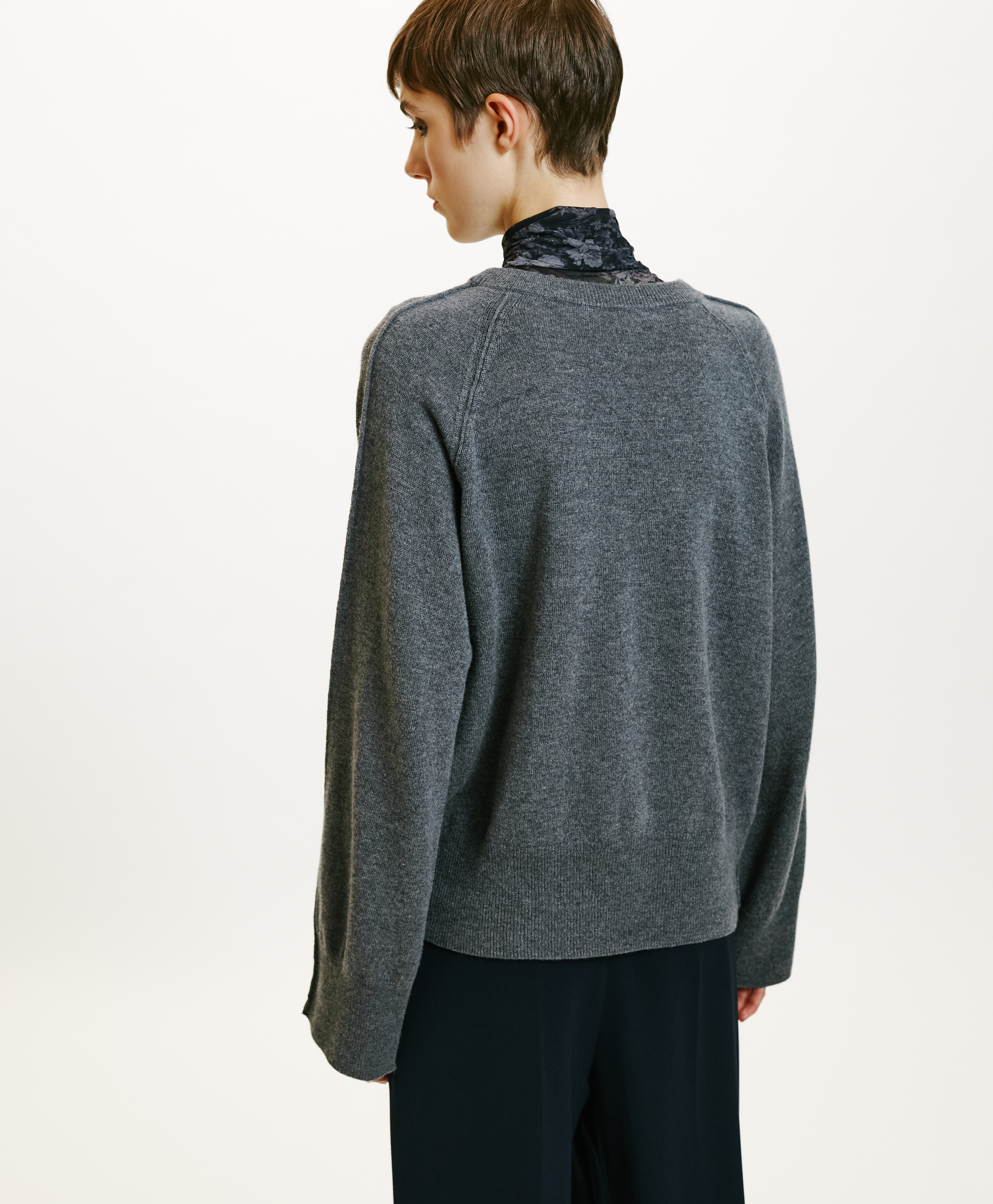 ODINO SWEATER IN MERINO WOOL/CASHMERE - GREY - Momonì