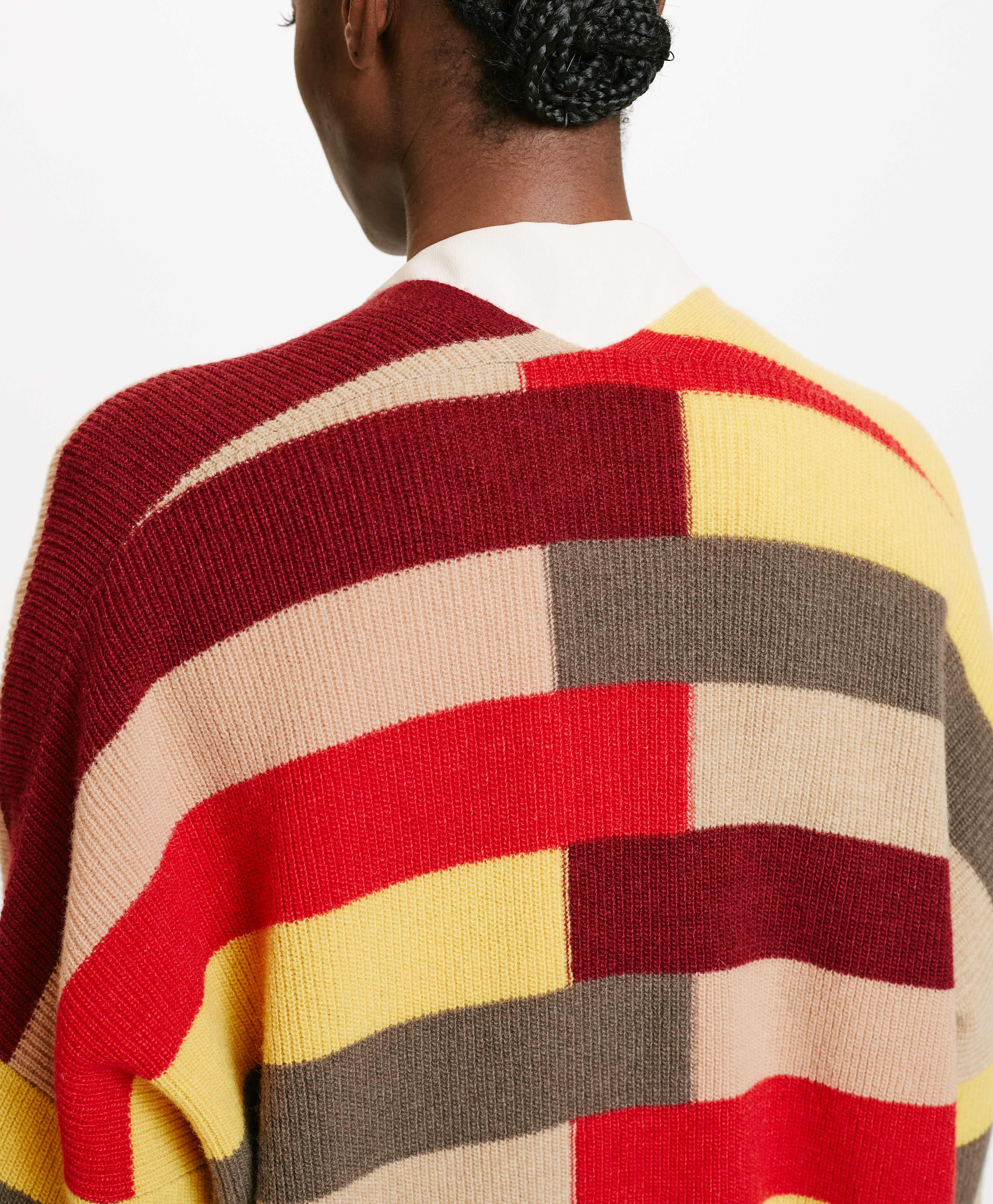 HOKKAIDO MULTICOLOUR STRIPED SWEATER - RED MULTICOLOR - Momonì