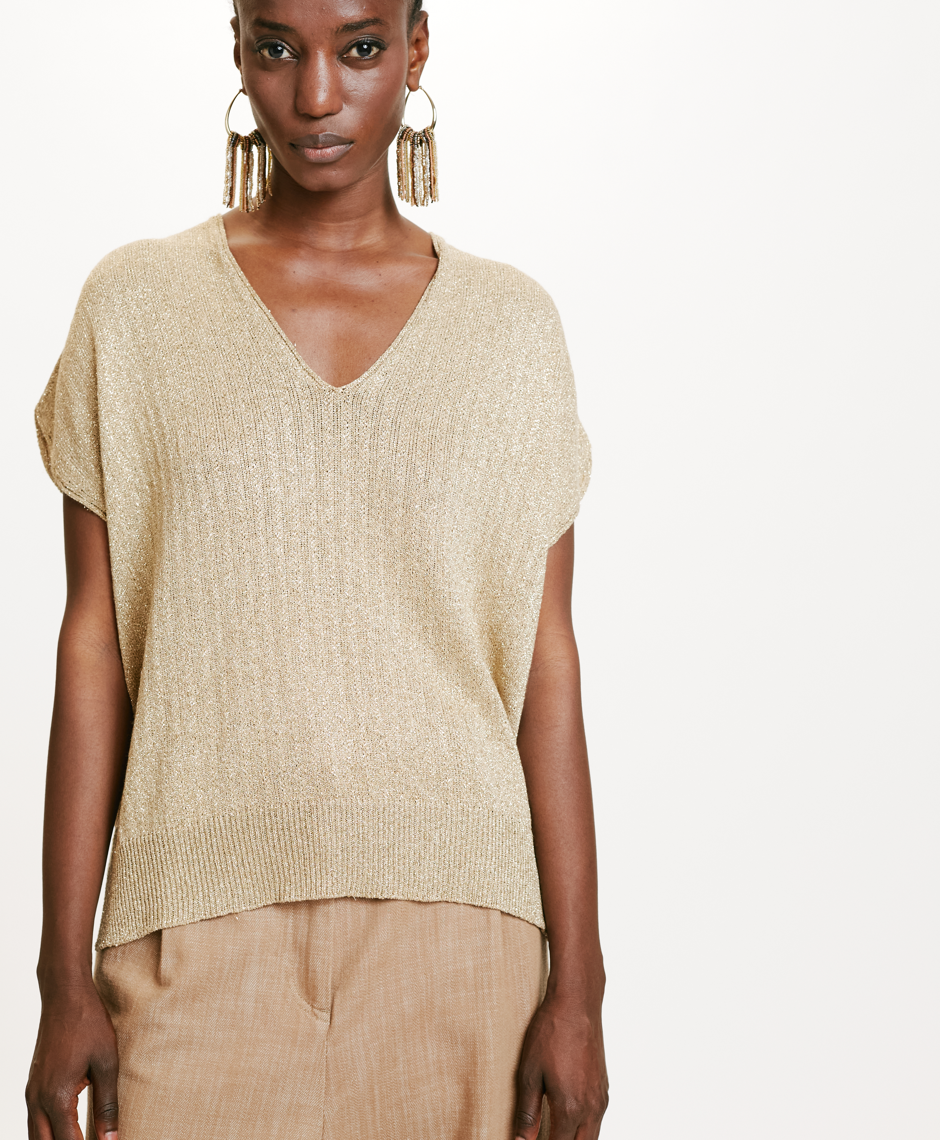 MOE LUREX SWEATER - GOLD - Momonì