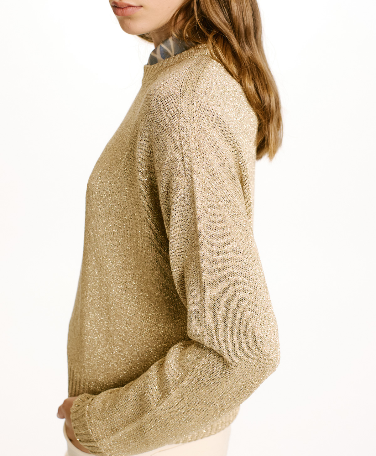 KARASU LUREX SWEATER - GOLD - Momonì