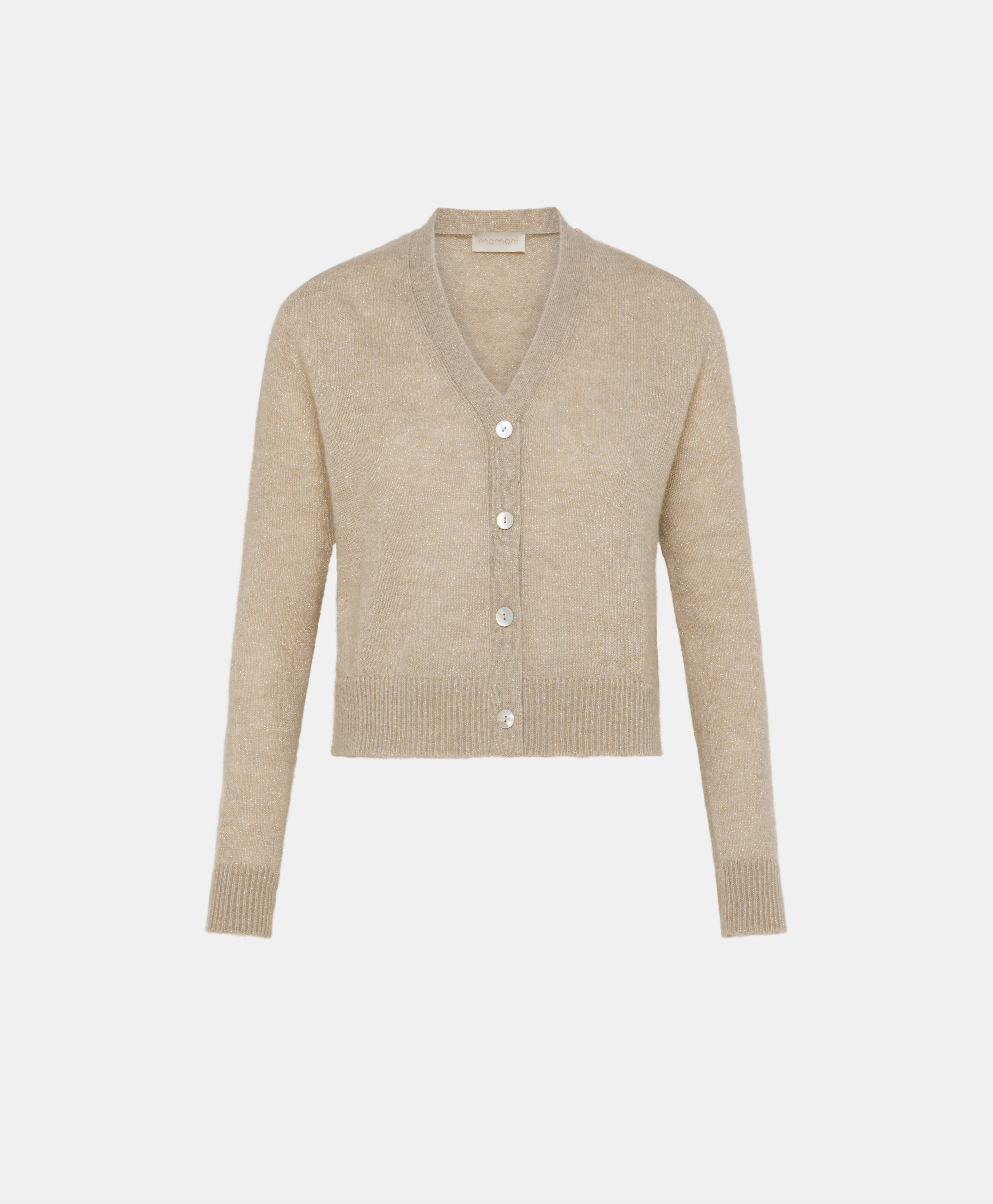 JIRO CARDIGAN IN MOHAIR/LUREX BLEND - CREAM - Momonì