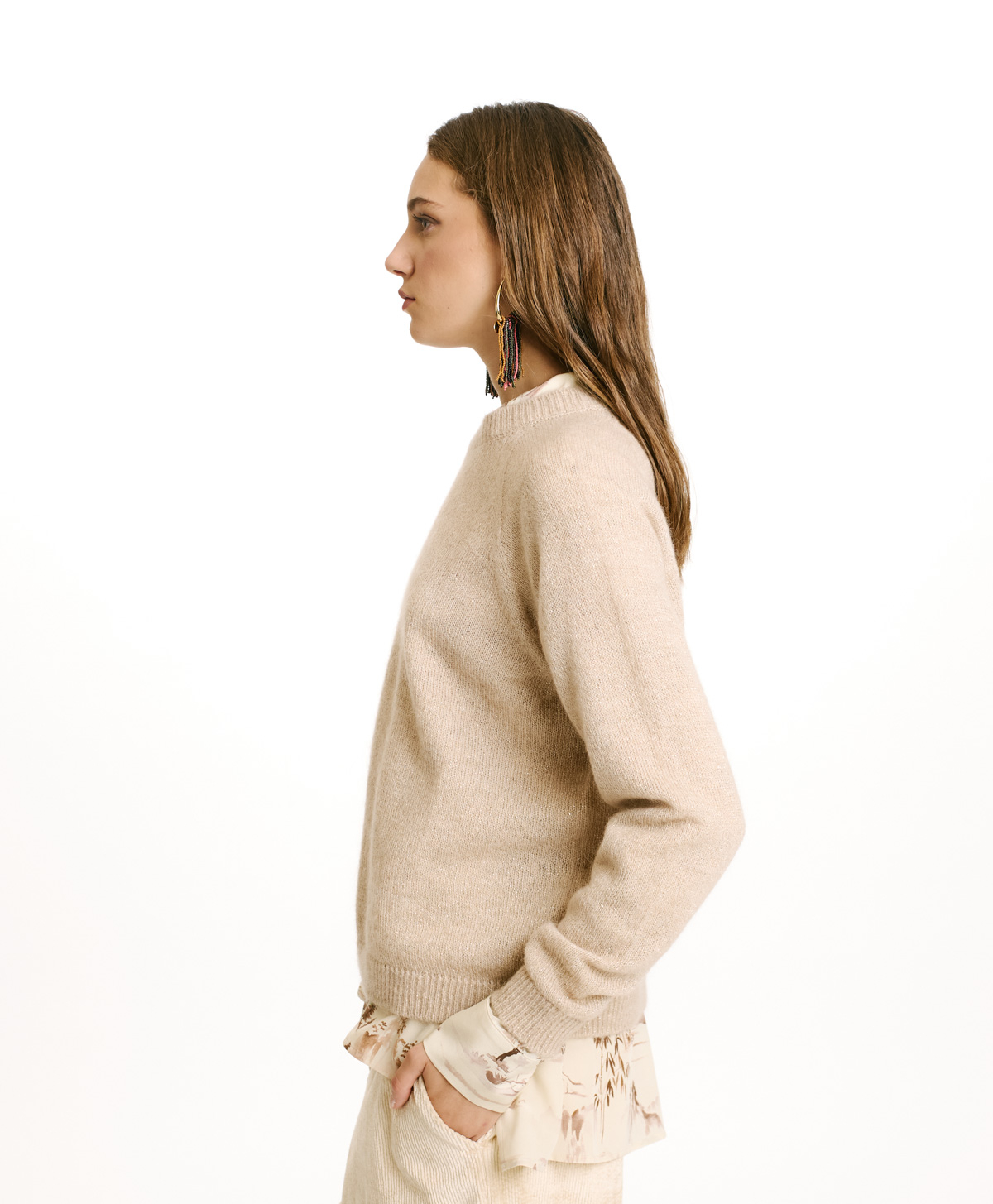 KYO SWEATER IN MOHAIR/LUREX BLEND - CREAM - Momonì