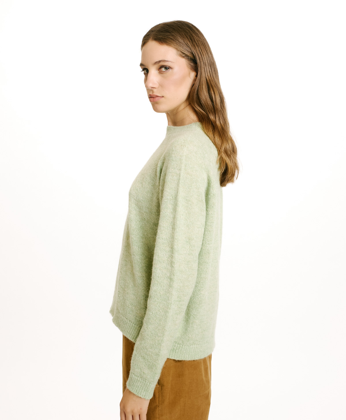 MAGLIA KYO IN MOHAIR MISTO LUREX-VERDE ACIDO - Momonì