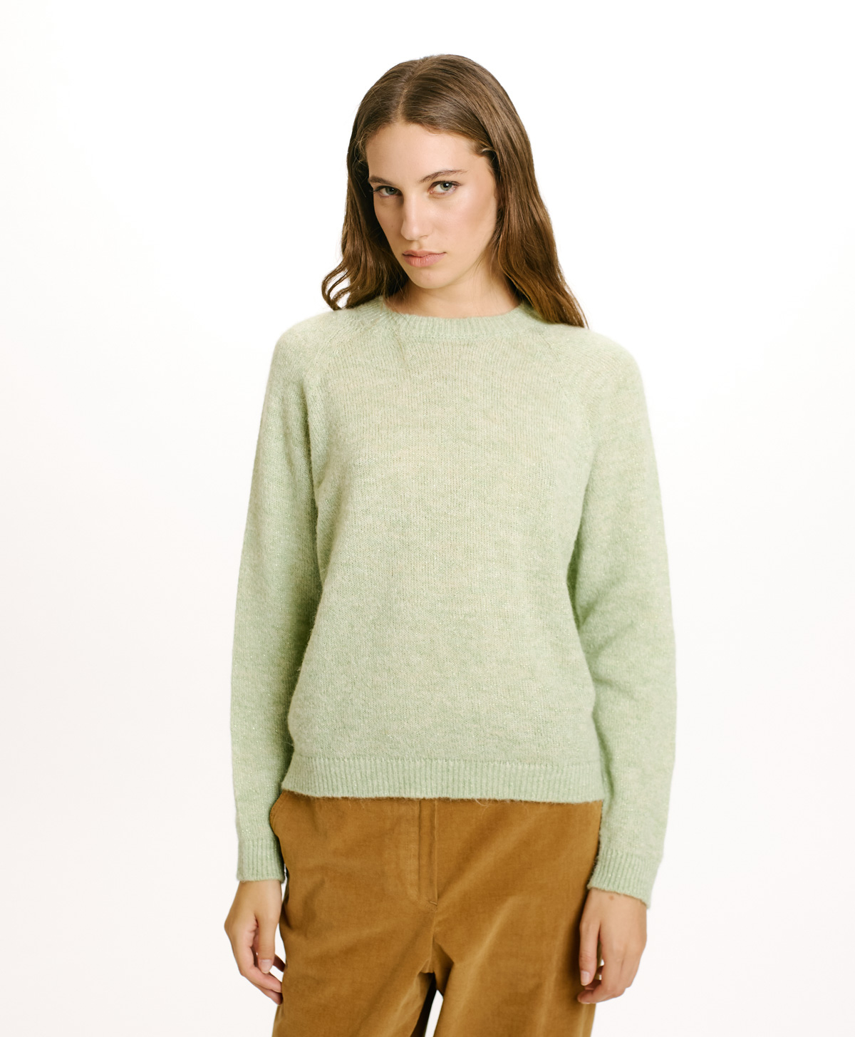 MAGLIA KYO IN MOHAIR MISTO LUREX-VERDE ACIDO - Momonì