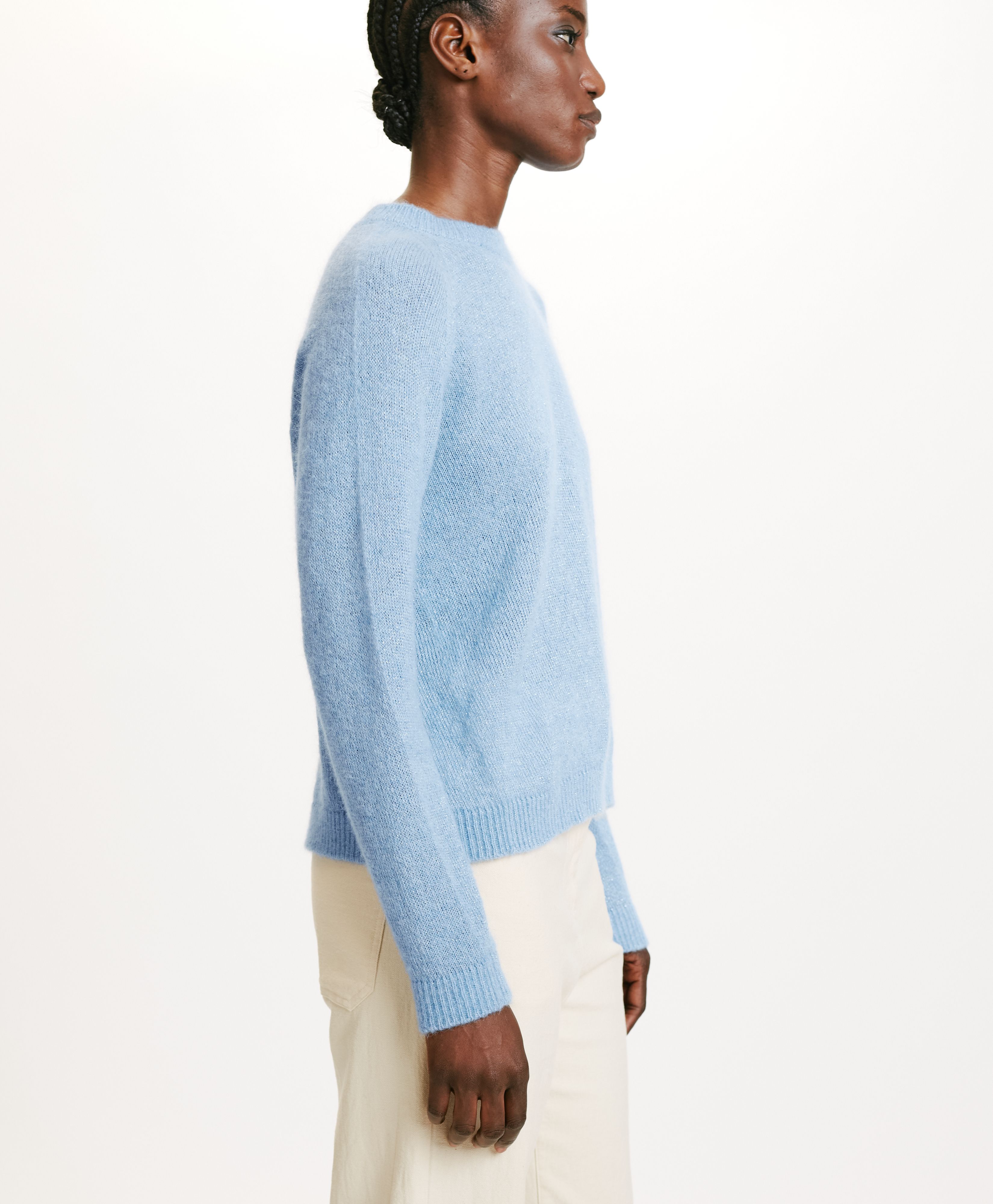 KYO SWEATER IN MOHAIR/LUREX BLEND - LIGHT BLUE - Momonì