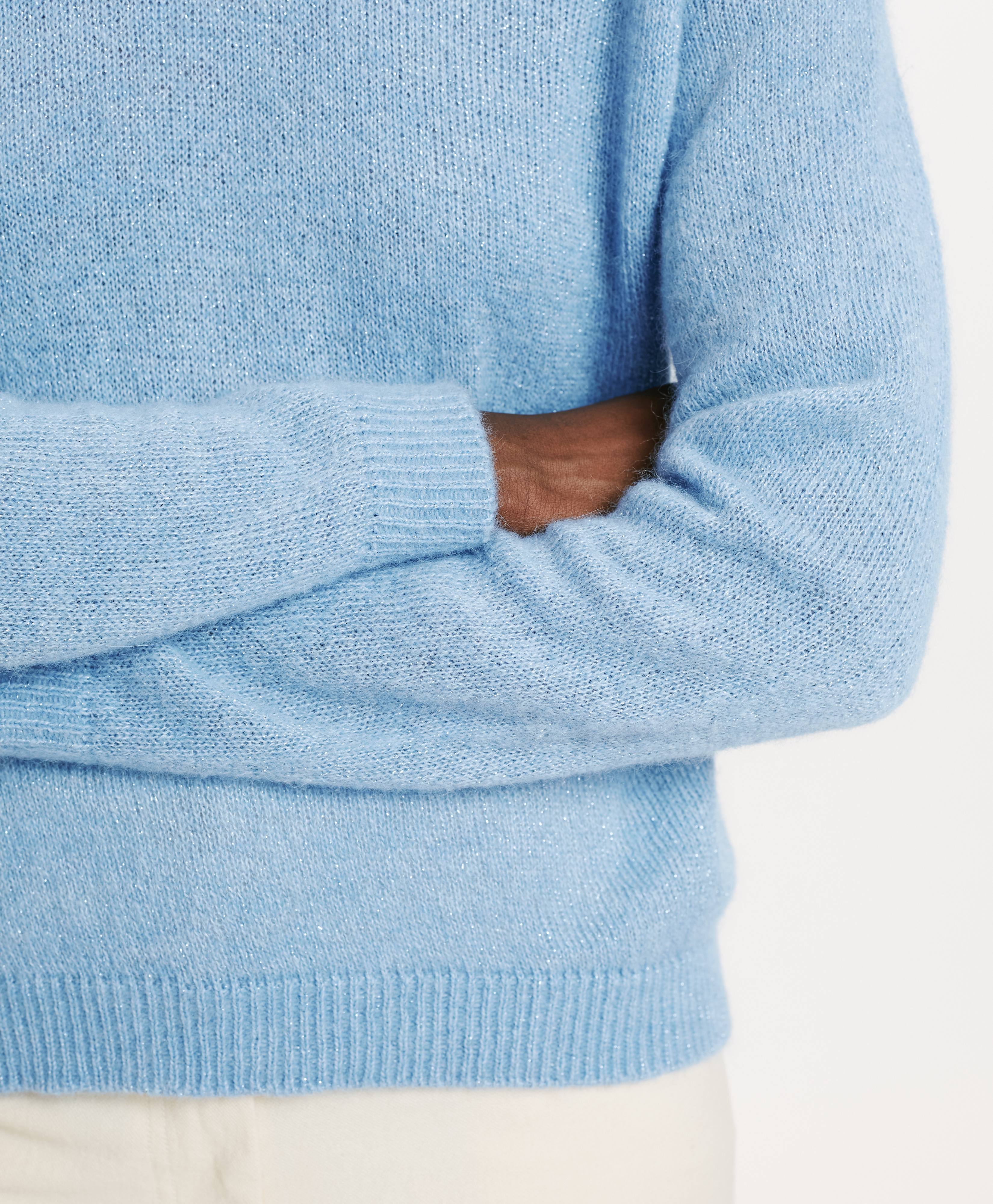 KYO SWEATER IN MOHAIR/LUREX BLEND - LIGHT BLUE - Momonì