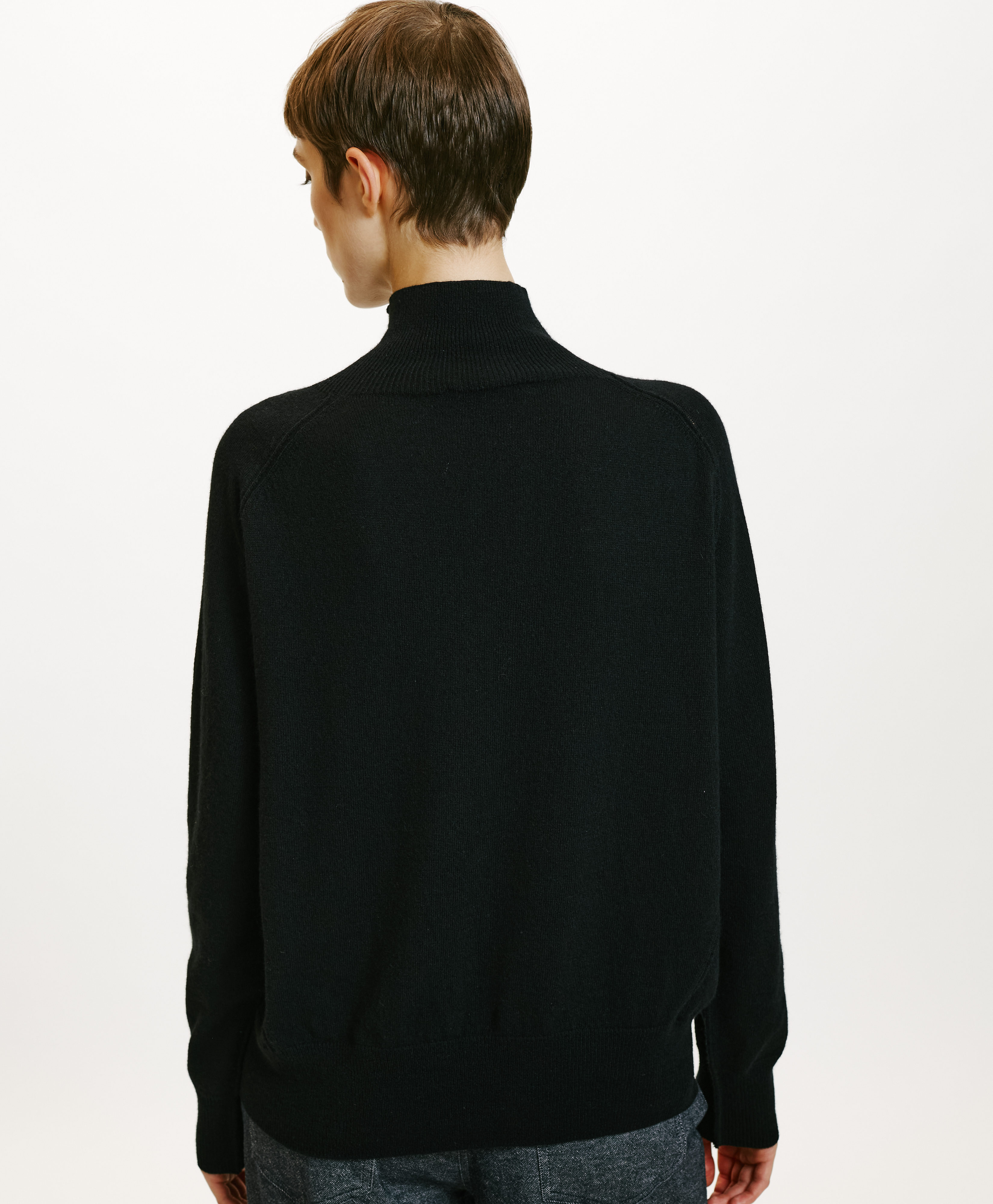 AMAYA SWEATER IN MERINO WOOL/CASHMERE - BLACK - Momonì