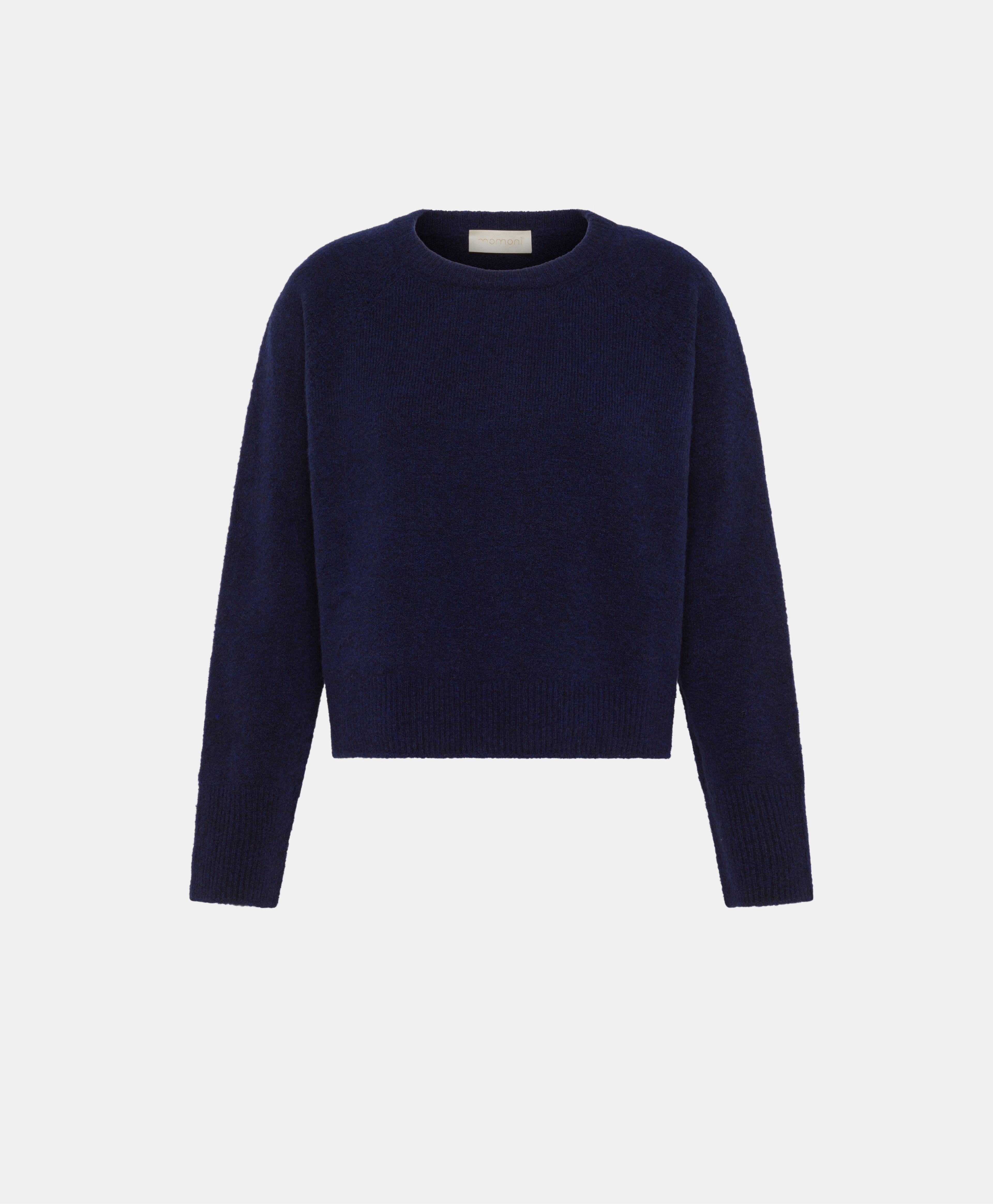 FLAVIEN SWEATER IN SOLID COLOUR FLEECE-EFFECT WOOL - INK - Momonì