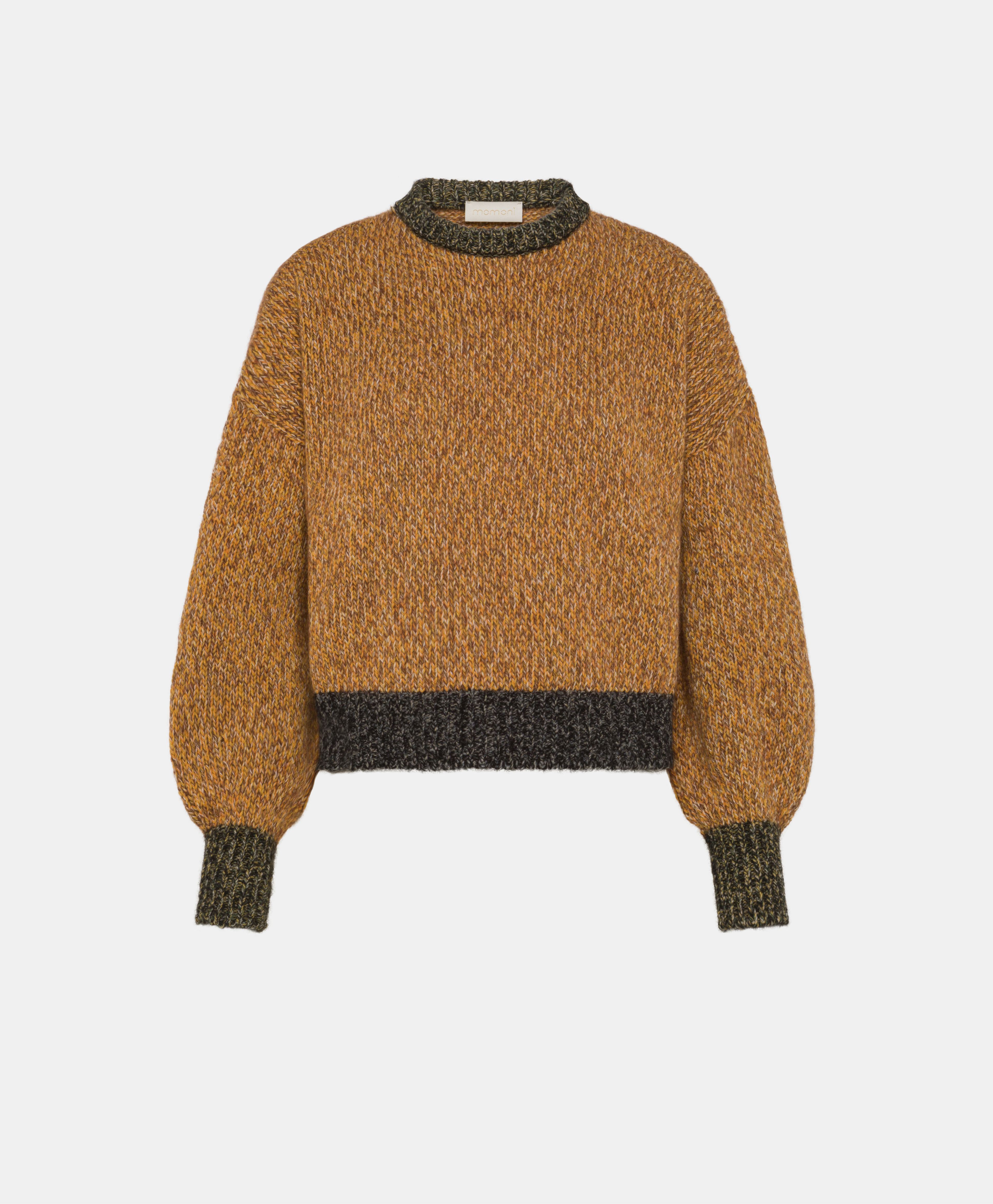 HEBI COLOUR BLOCK MOULINÈ SWEATER - MULTICOLOR ORANGE - Momonì