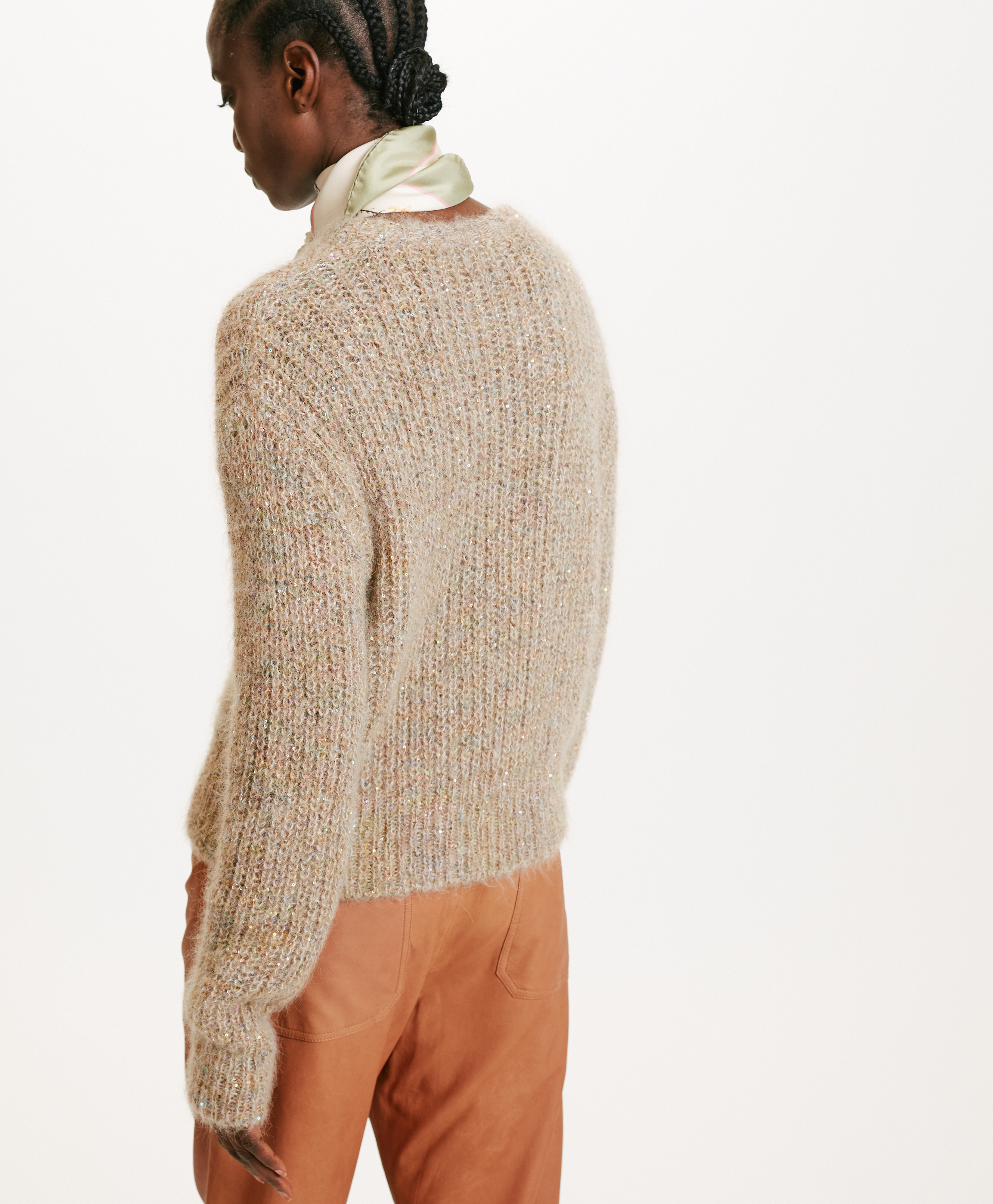 ODO SWEATER IN SHADED MOHAIR - BEIGE - Momonì