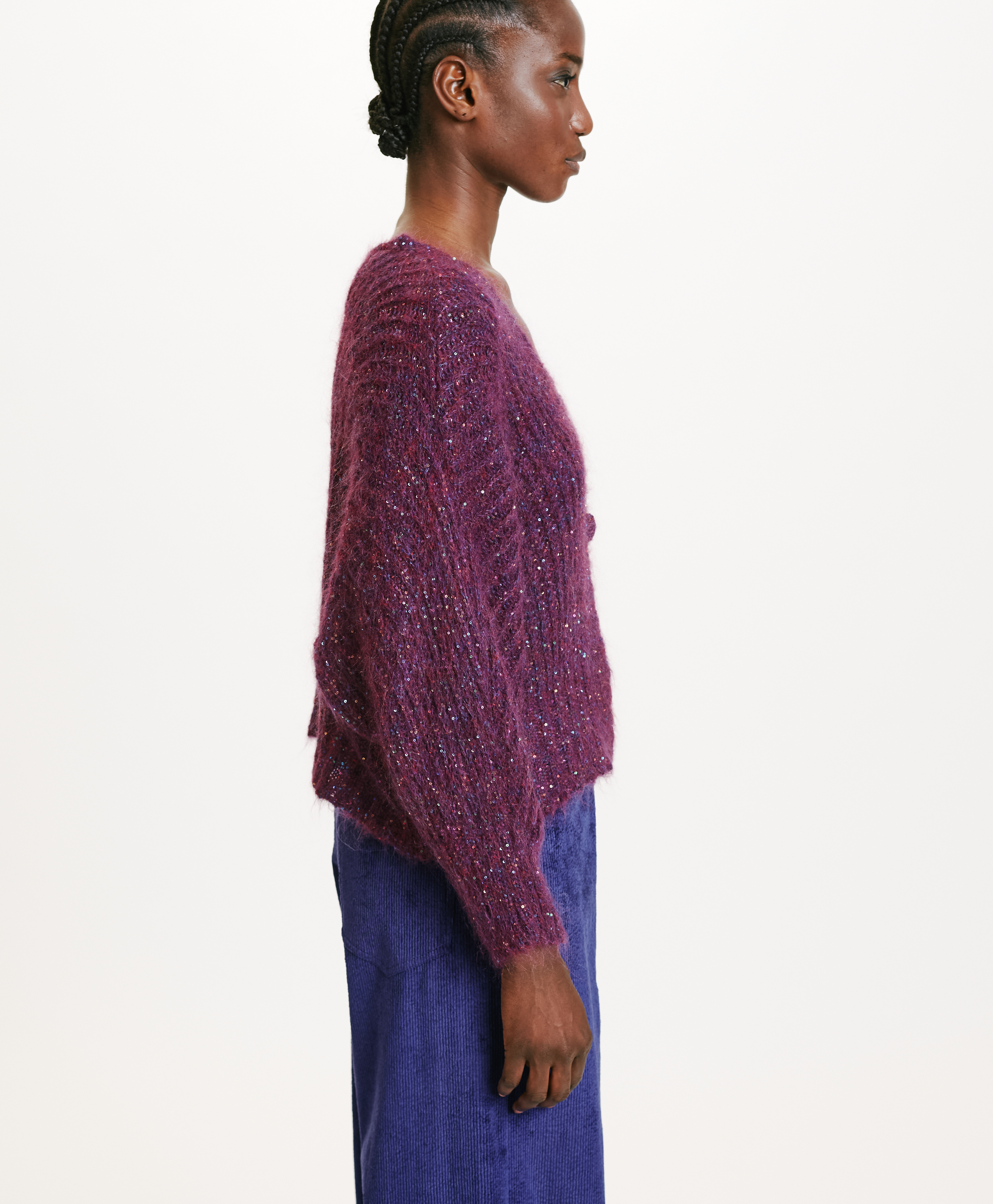 KUSA SWEATER IN SHADED MOHAIR - VIOLET - Momonì