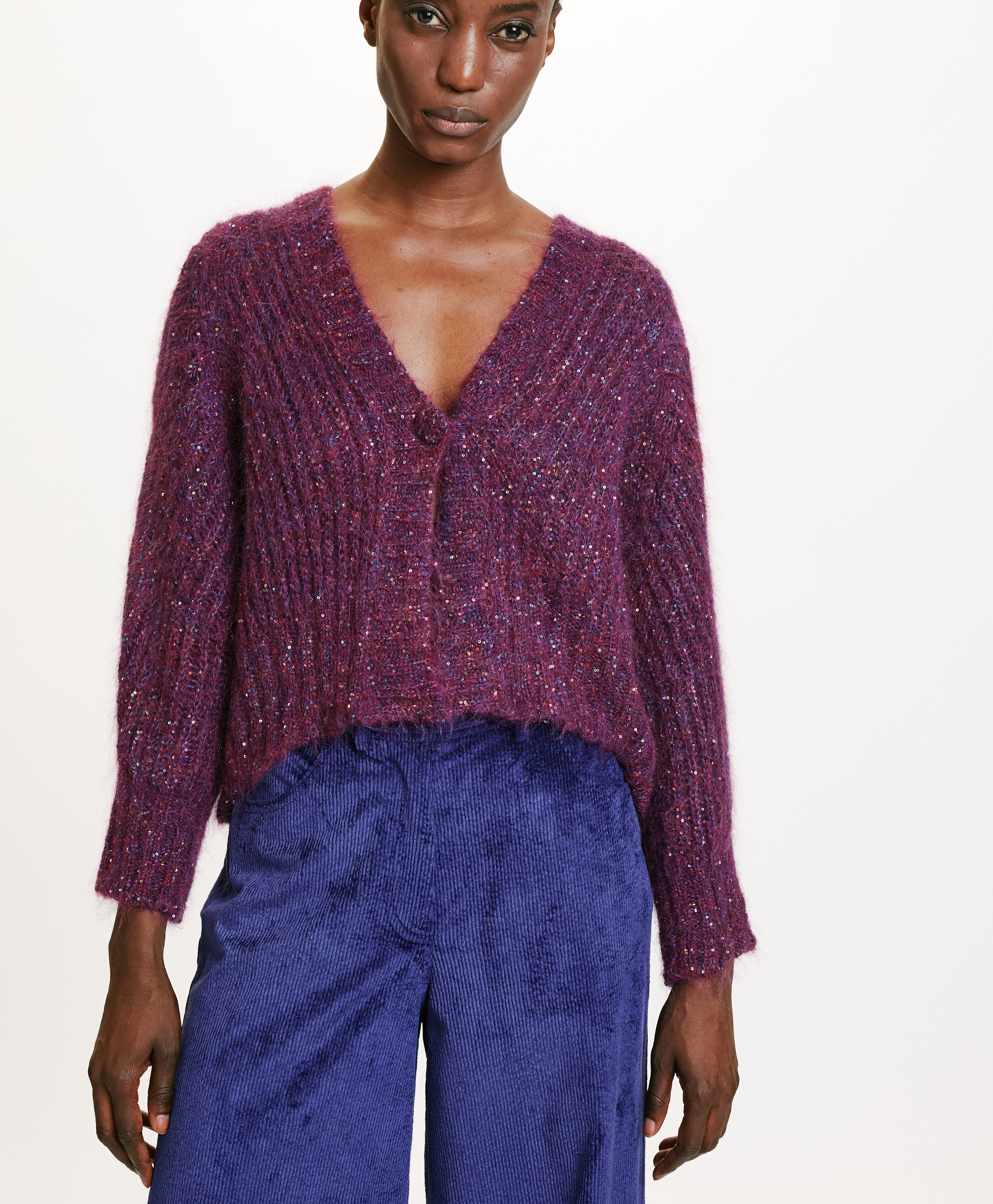 KUSA SWEATER IN SHADED MOHAIR - VIOLET - Momonì