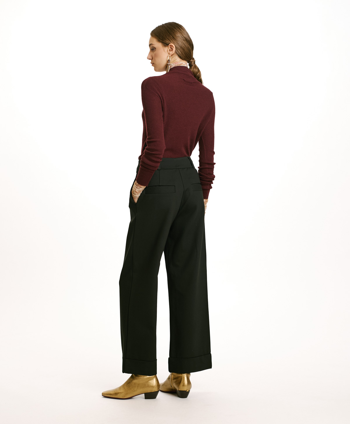 PANTALON MOKAITE AU POINT MILAN - FORÊT - Momonì