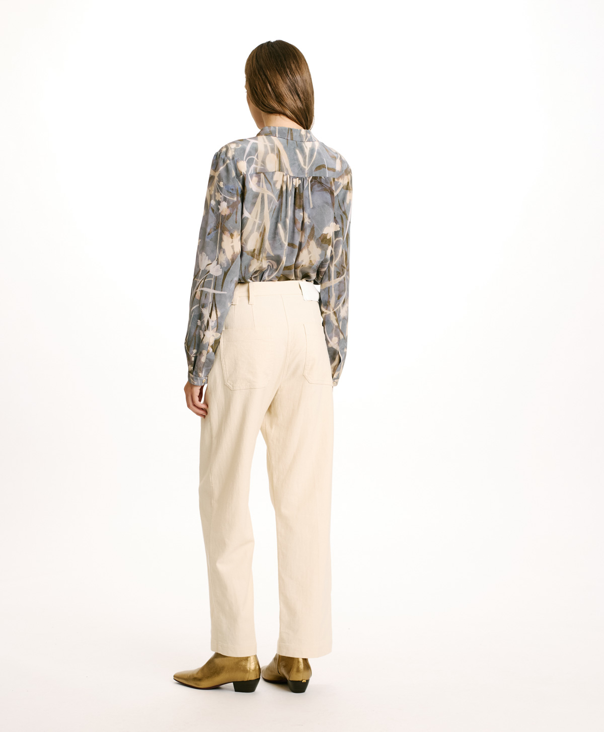 JACQUES PANTS IN STRETCH COTTON/WOOL DENIM - CREAM - Momonì