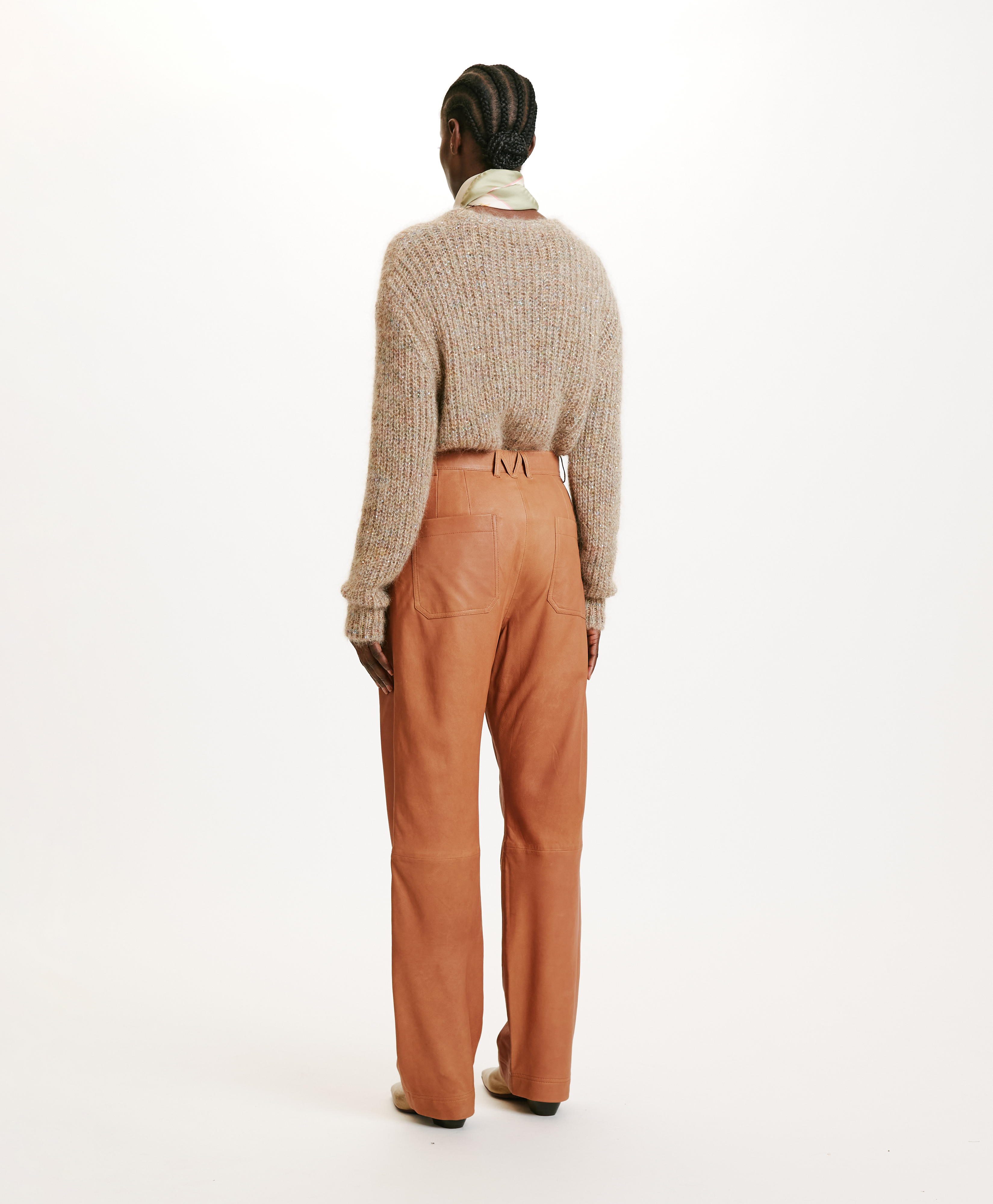 PANTALON JACQUES EN NAPPA - COGNAC - Momonì