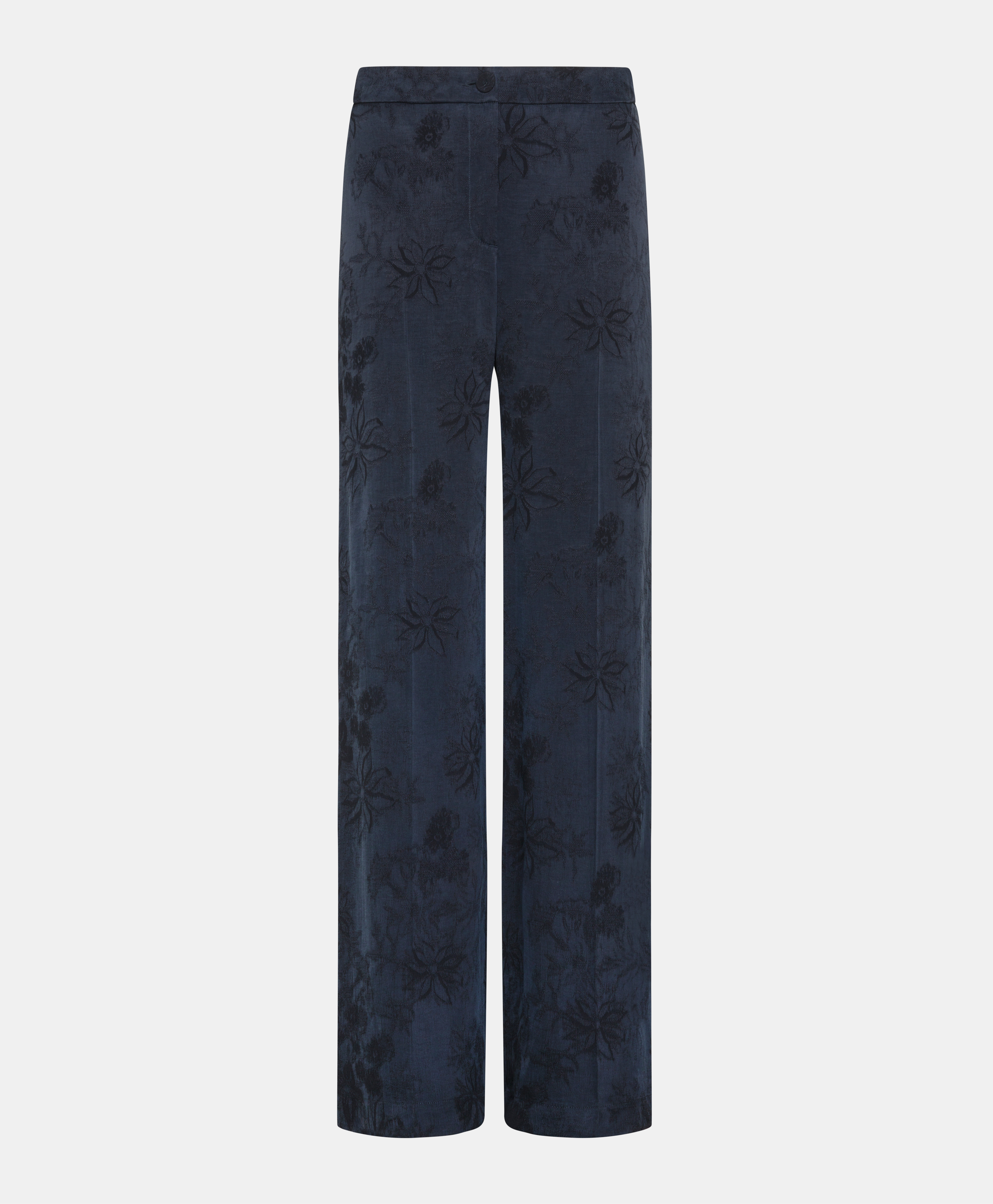 PANTALON MISAKI EN LYONCEL VISCOSE JACQUARD - INDIGO - Momonì