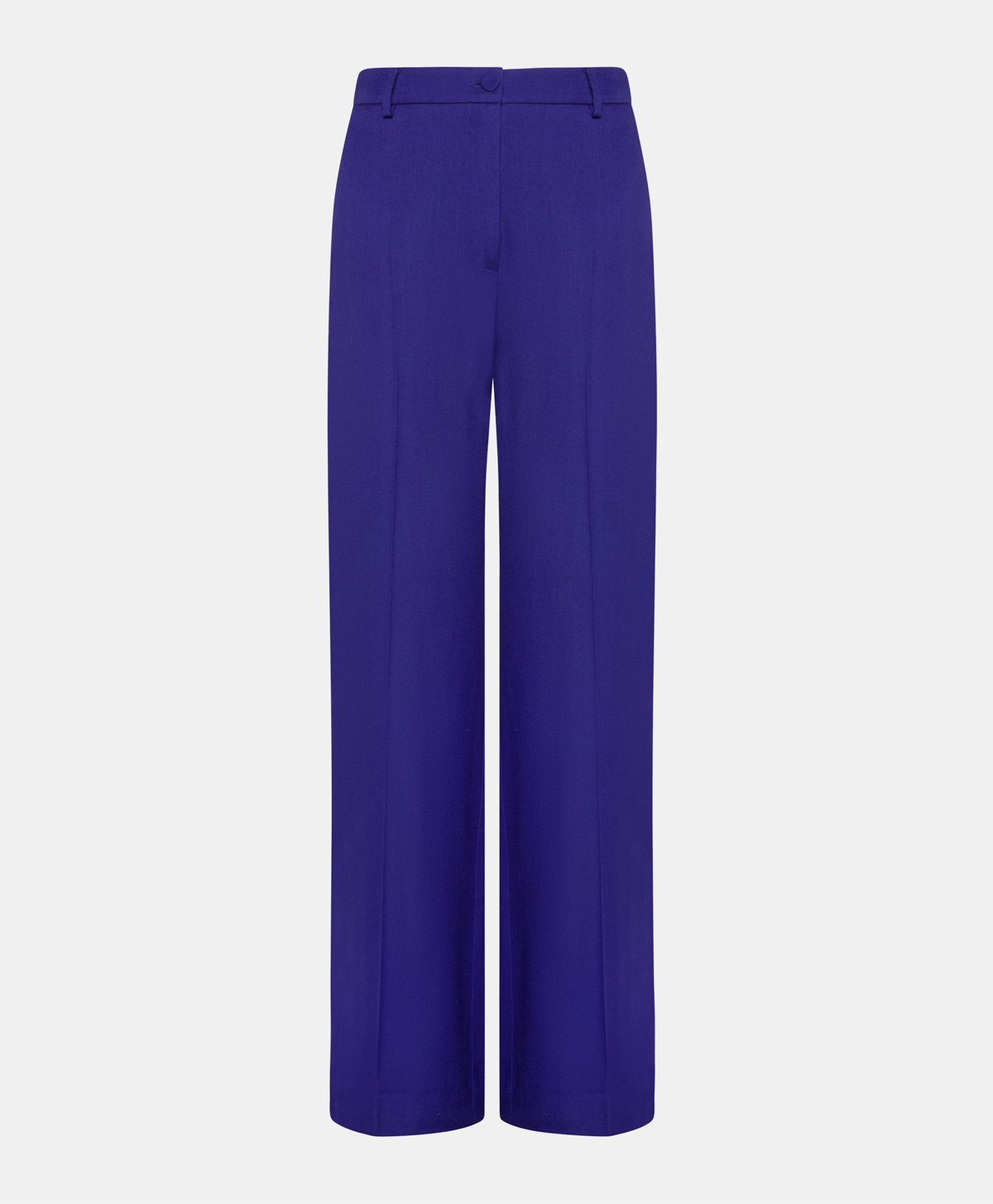 PANTALON IRUSU EN SERGÉ DE LAINE VISCOSE  - BLEU - Momonì