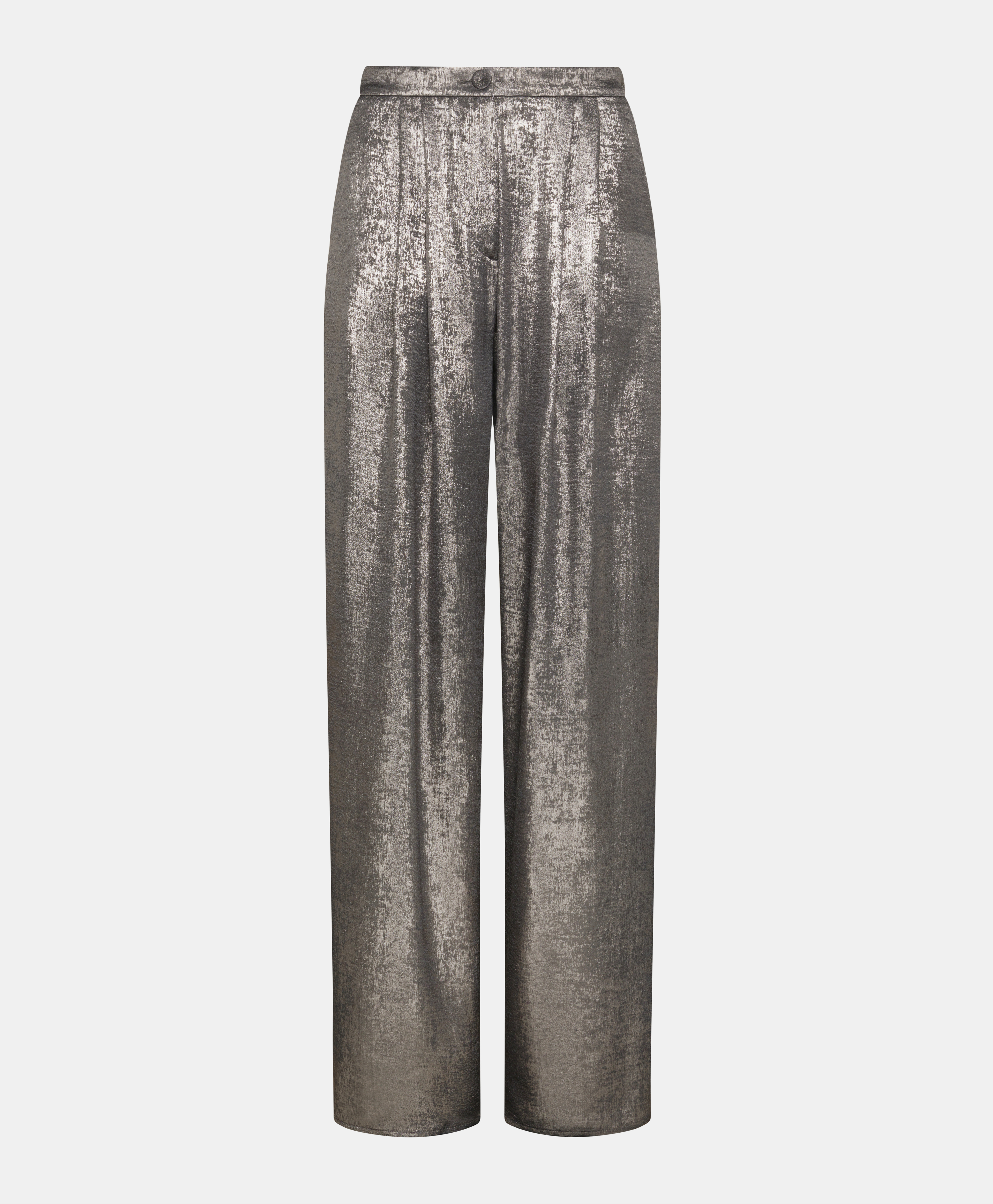 PATRICE PANTS IN FLUID LAMINATED FABRIC - SILVER - Momonì