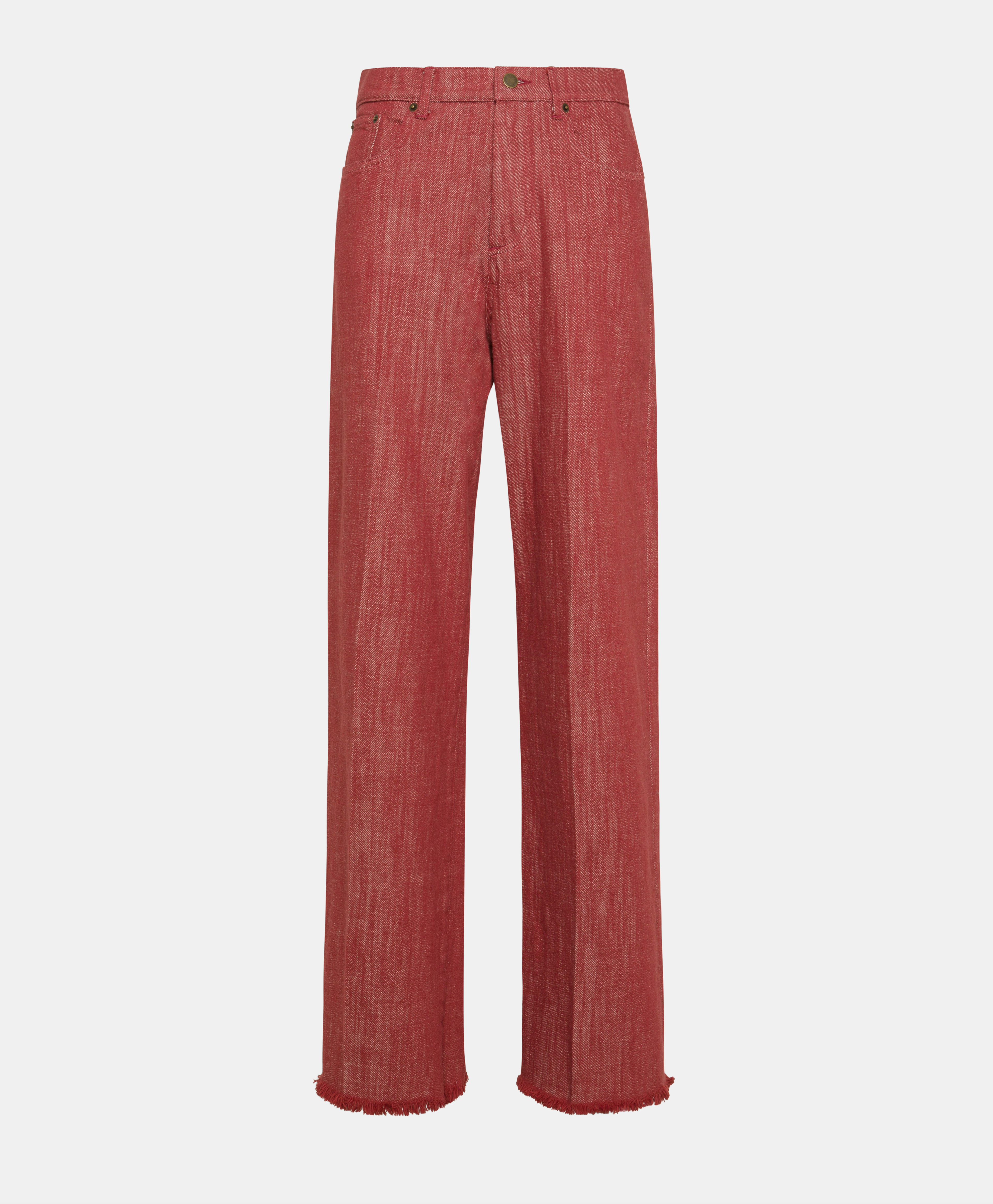 MIYAKO PANTS IN NON-STRETCH COLOURED DENIM - BRICK - Momonì