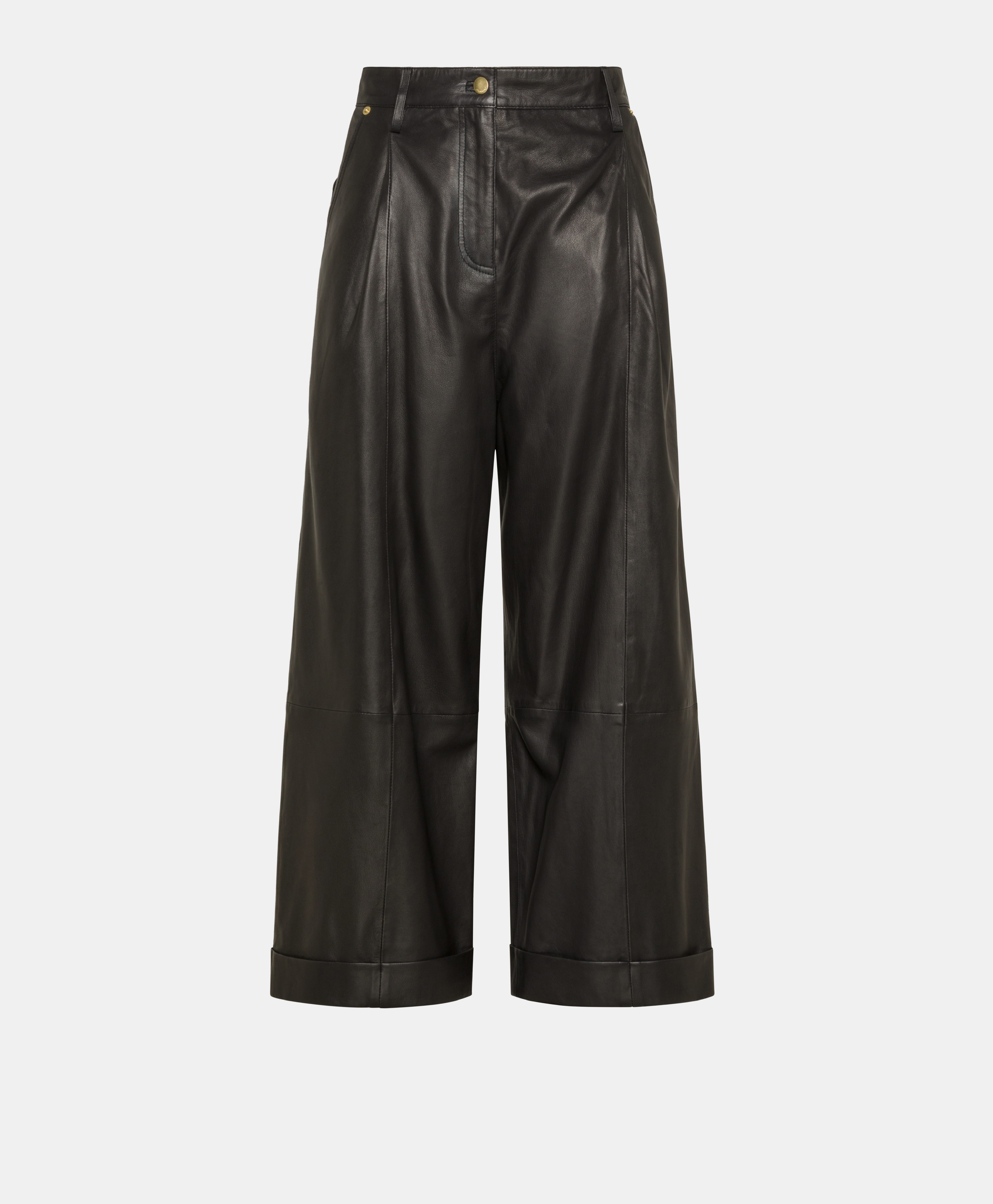 GRECALE PANTS IN NAPPA LEATHER - BLACK - Momonì