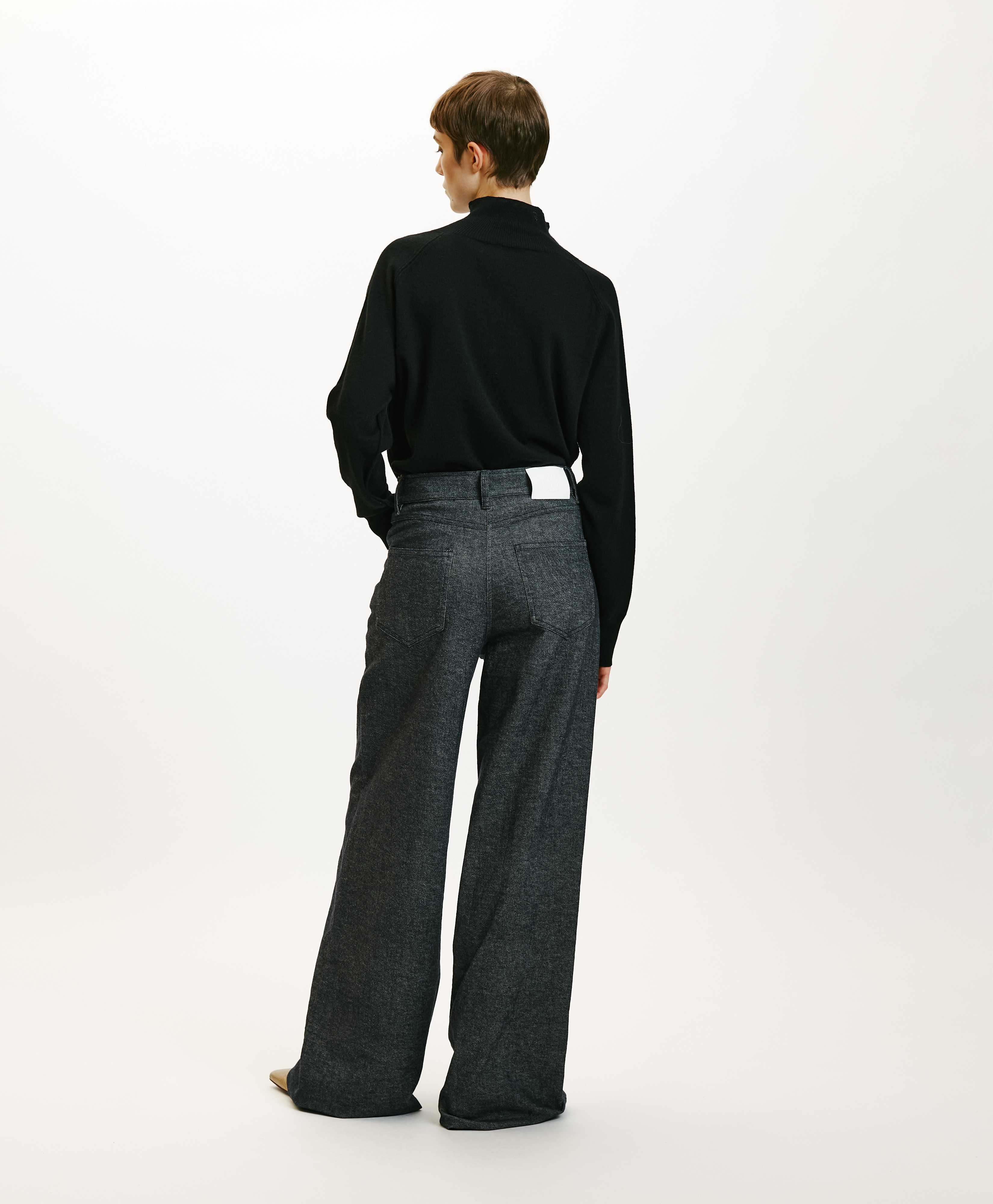 GUSTAVE PANTS IN STRETCH COTTON/WOOL DENIM - BLUE JEANS - Momonì