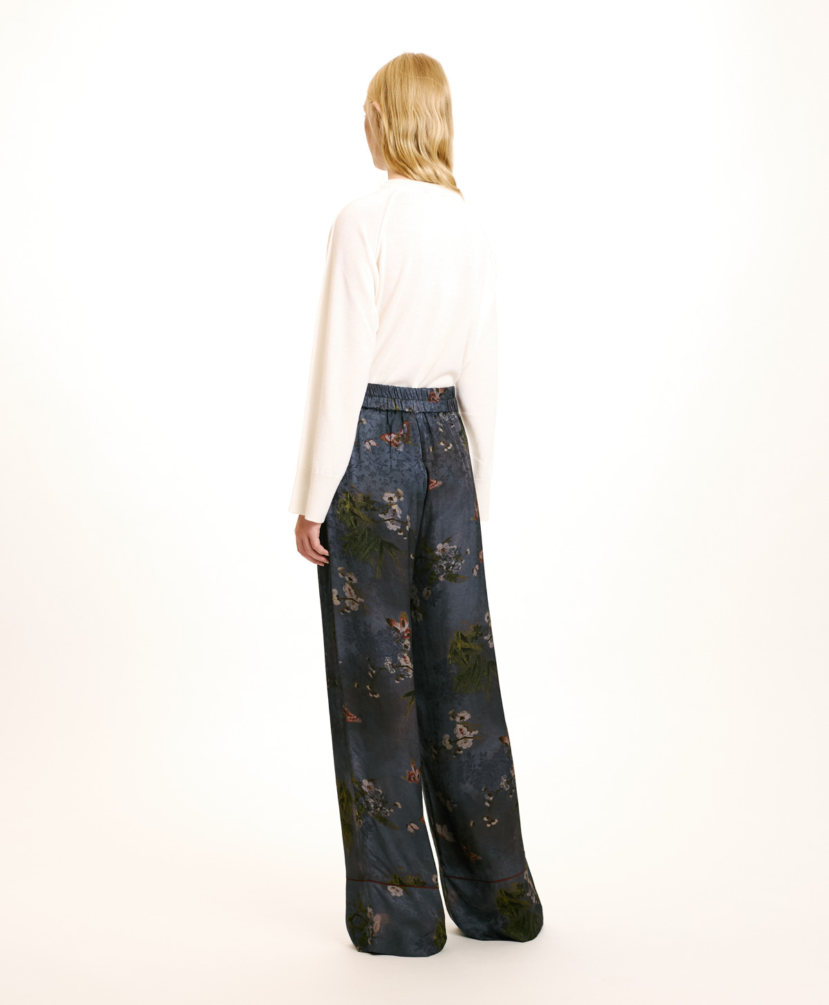 DAIKI PANTS IN PRINTED JACQUARD VISCOSE - MULTICOLOR DUSTY GREY - Momonì