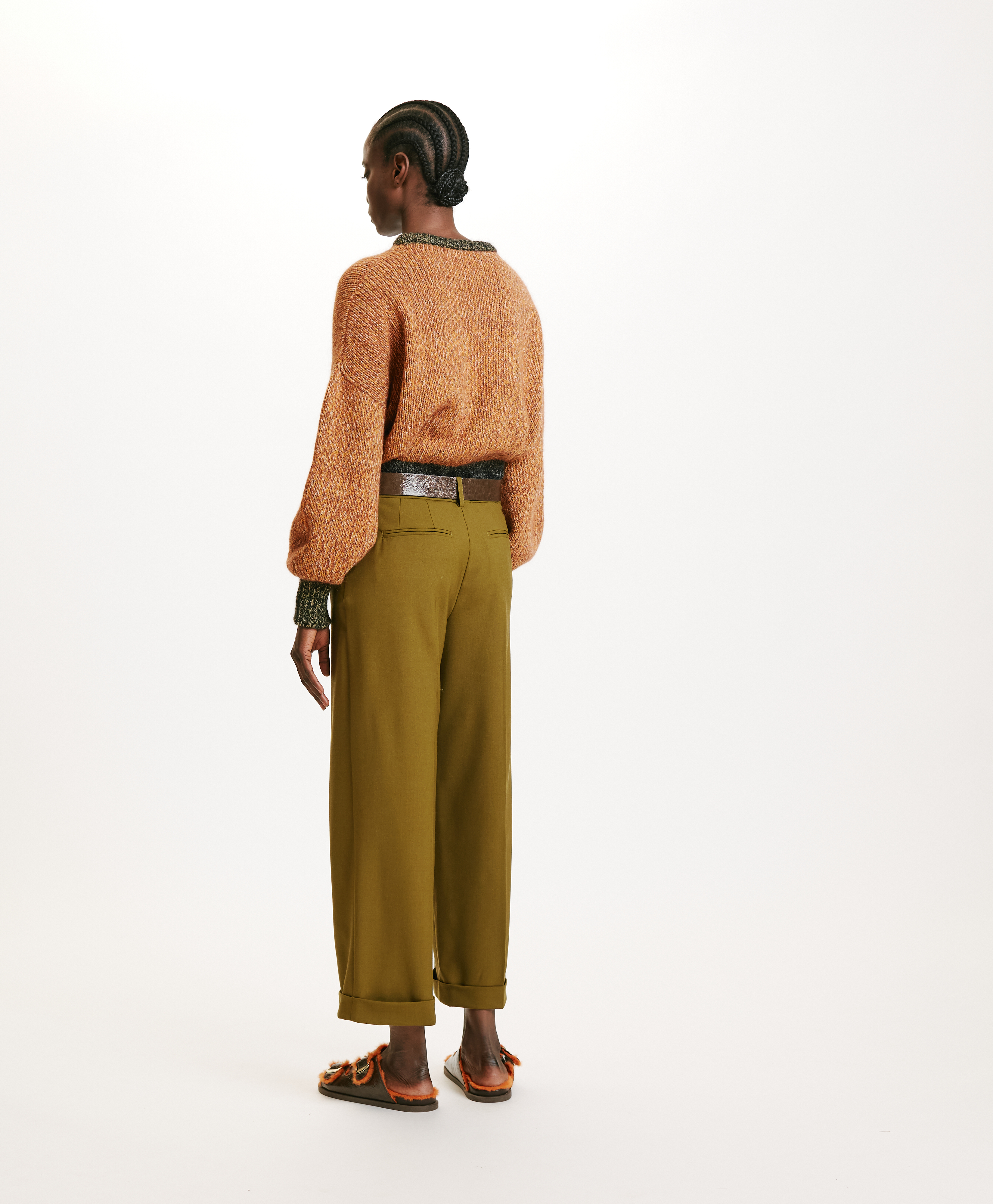 DANGO PANTS IN BI-STRETCH COOL WOOL - SEAWEED - Momonì