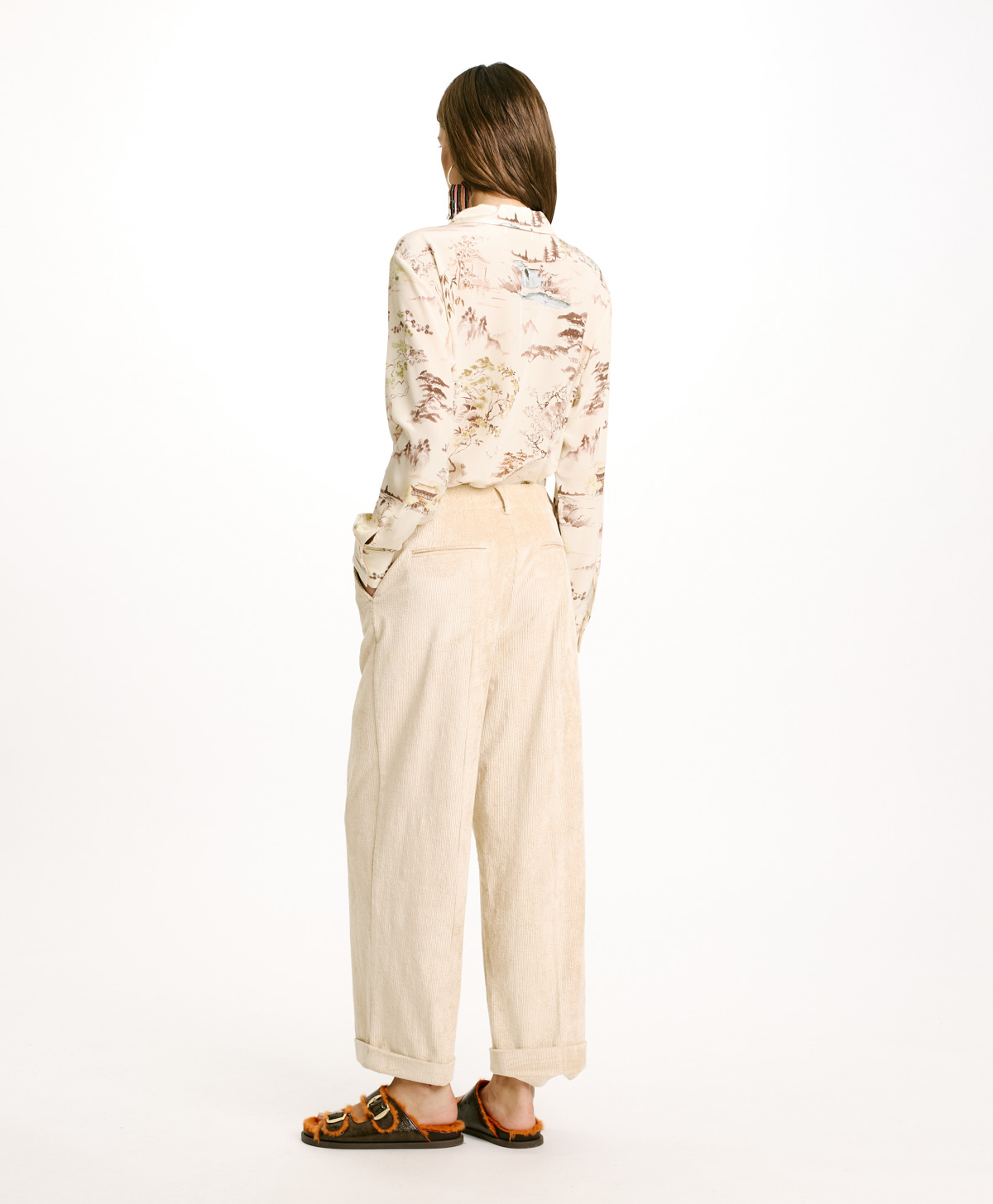 DANGO PANTS IN STRETCH CORDUROY - CREAM - Momonì