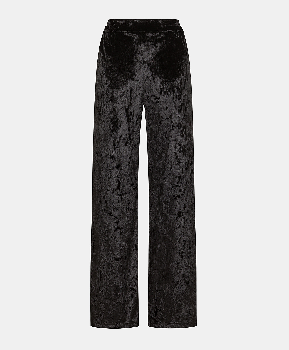 PANTALON BACCARAT EN VELOURS STRETCH   - NOIR - Momonì