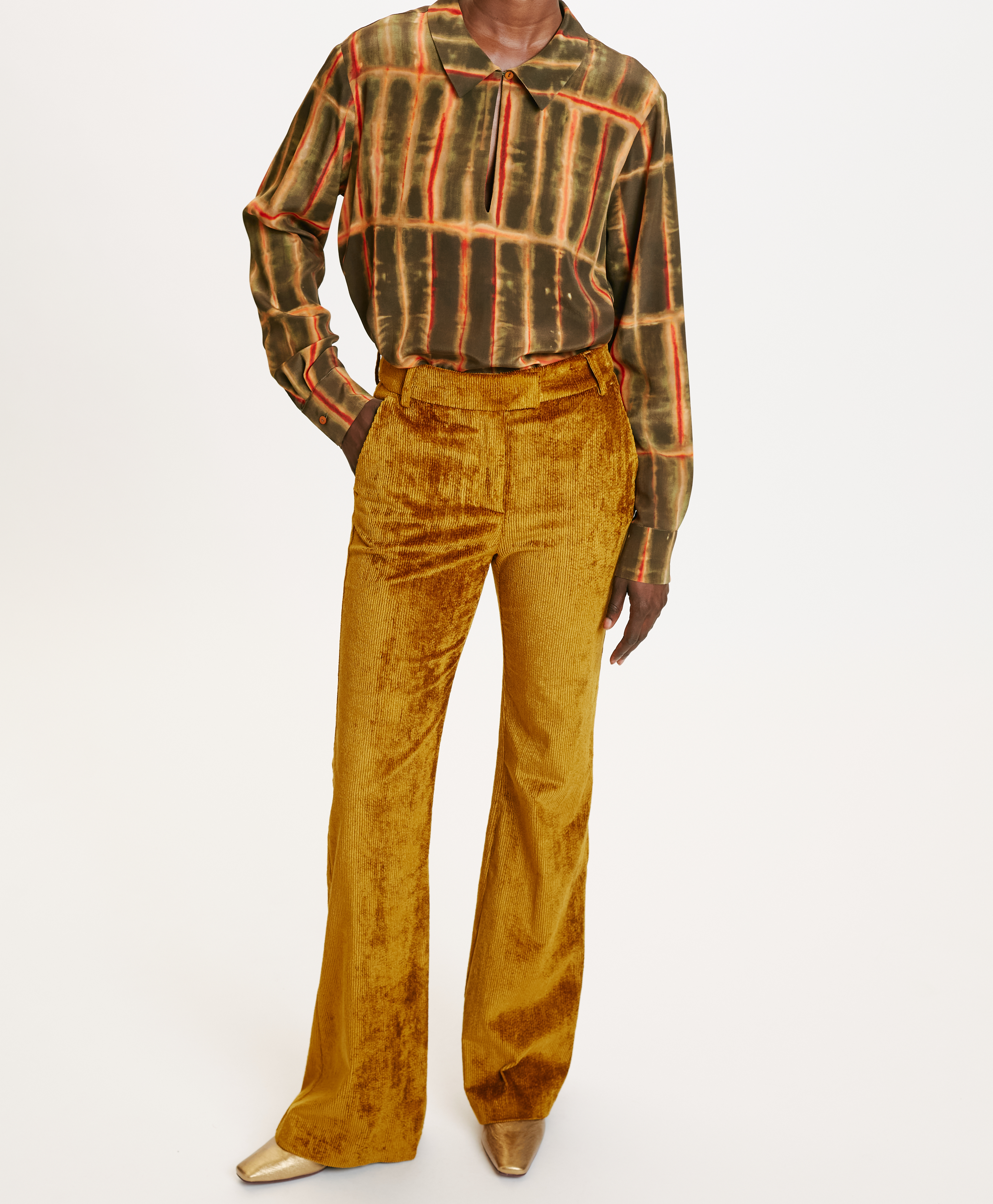 DANGO PANTS IN STRETCH CORDUROY - GINGER - Momonì