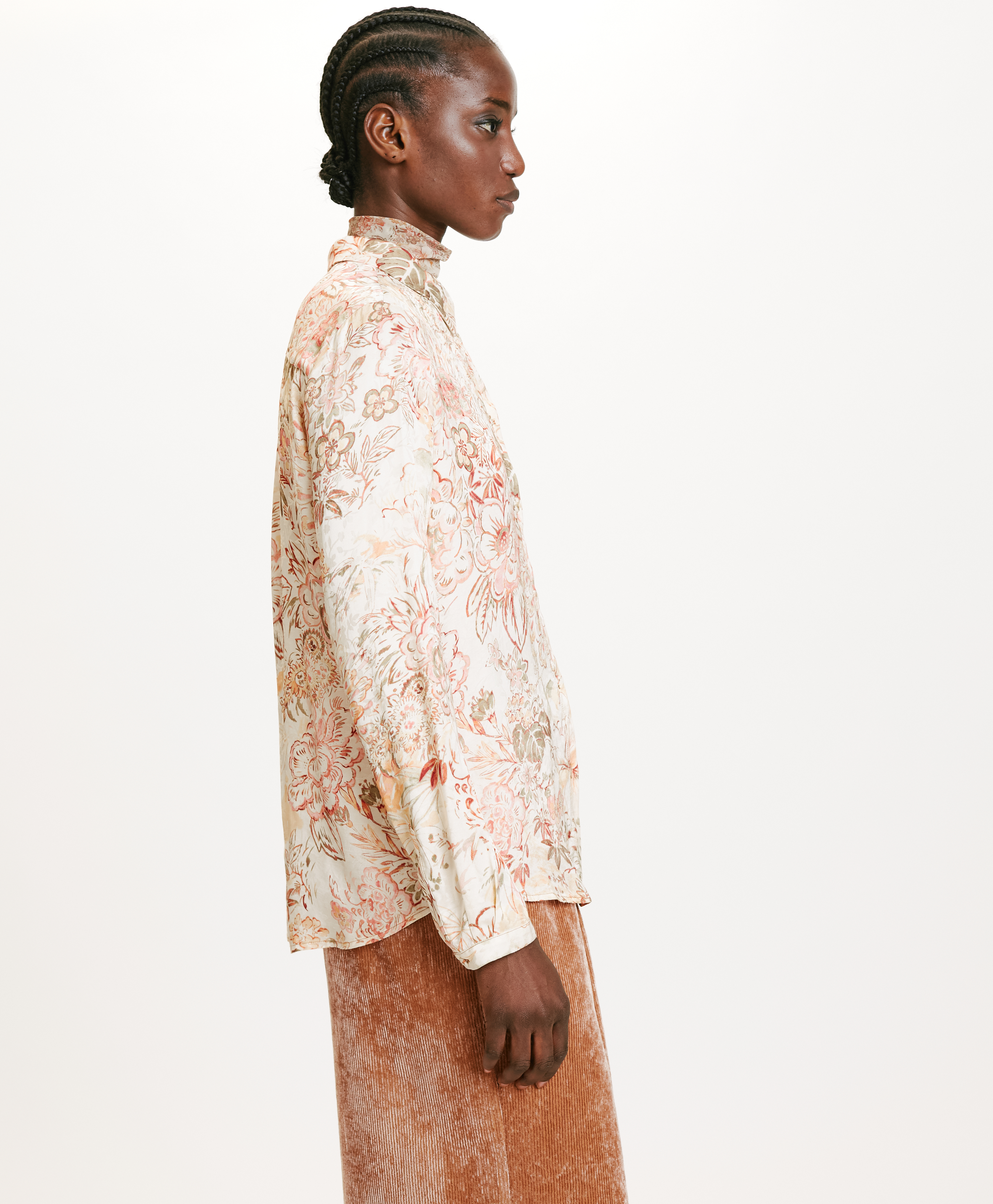 MEUDON SHIRT IN PRINTED JACQUARD VISCOSE - MULTICOLOR ROSE - Momonì