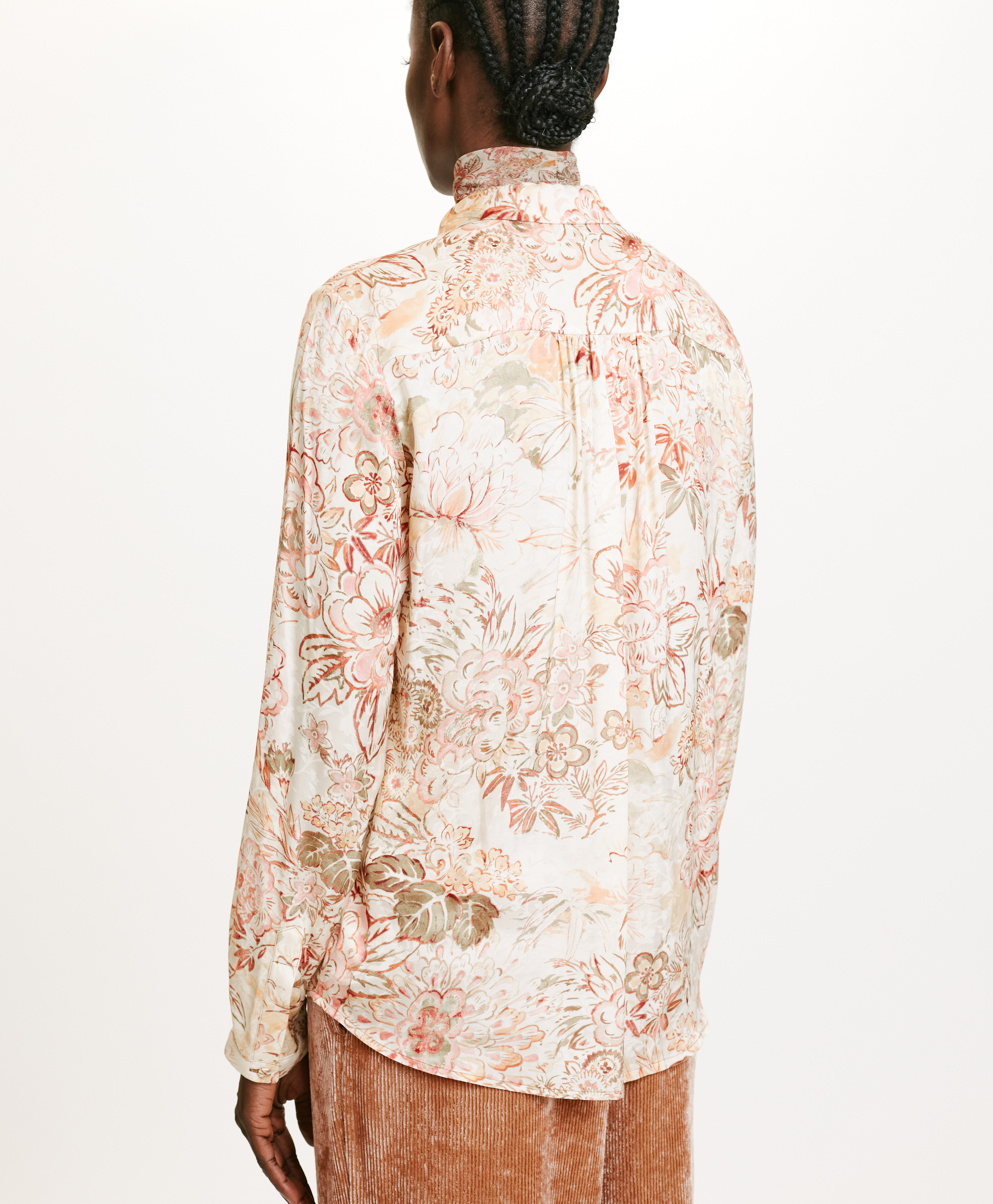 MEUDON SHIRT IN PRINTED JACQUARD VISCOSE - MULTICOLOR ROSE - Momonì