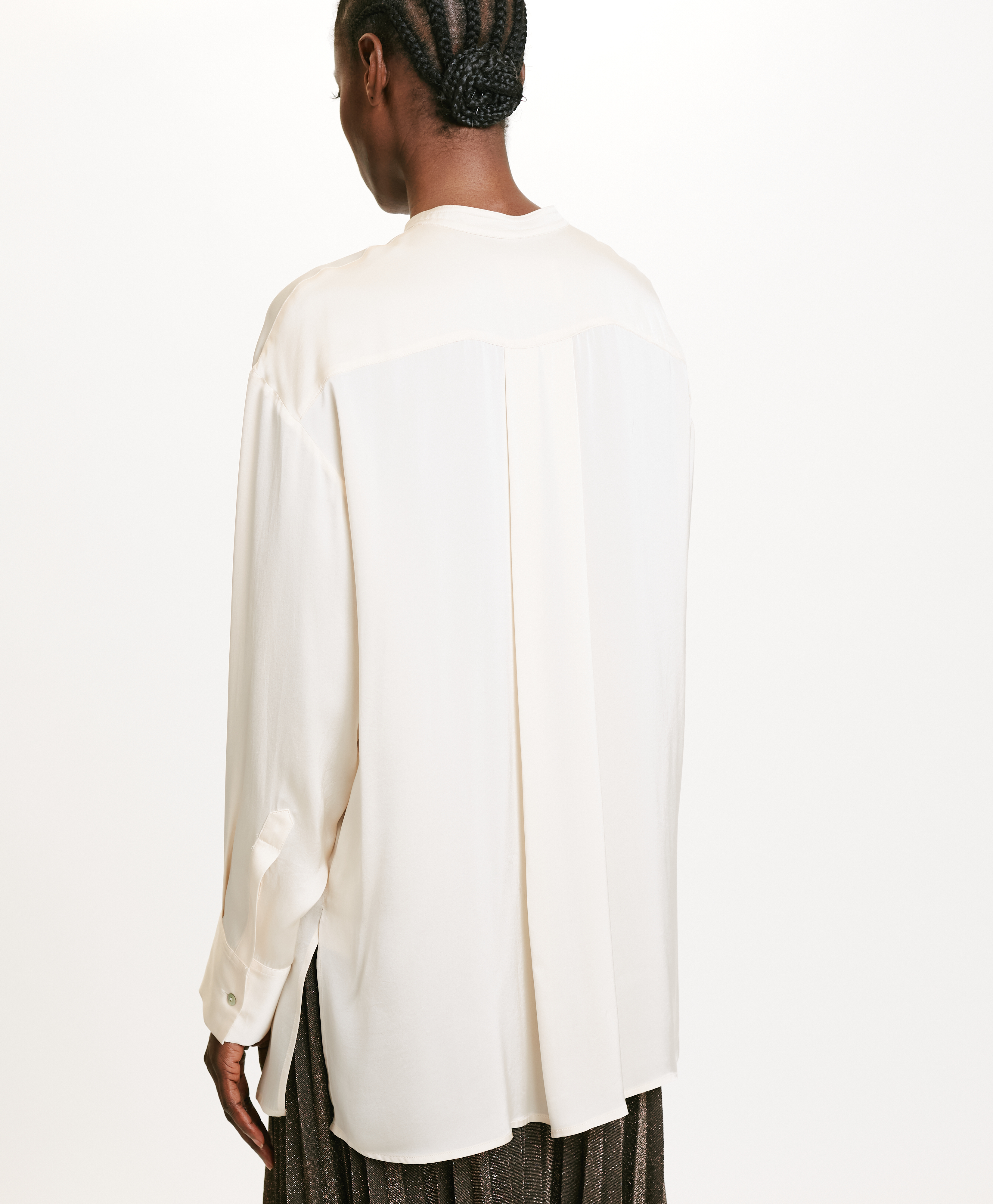 SORA SHIRT IN WASHED SILK - CREAM - Momonì