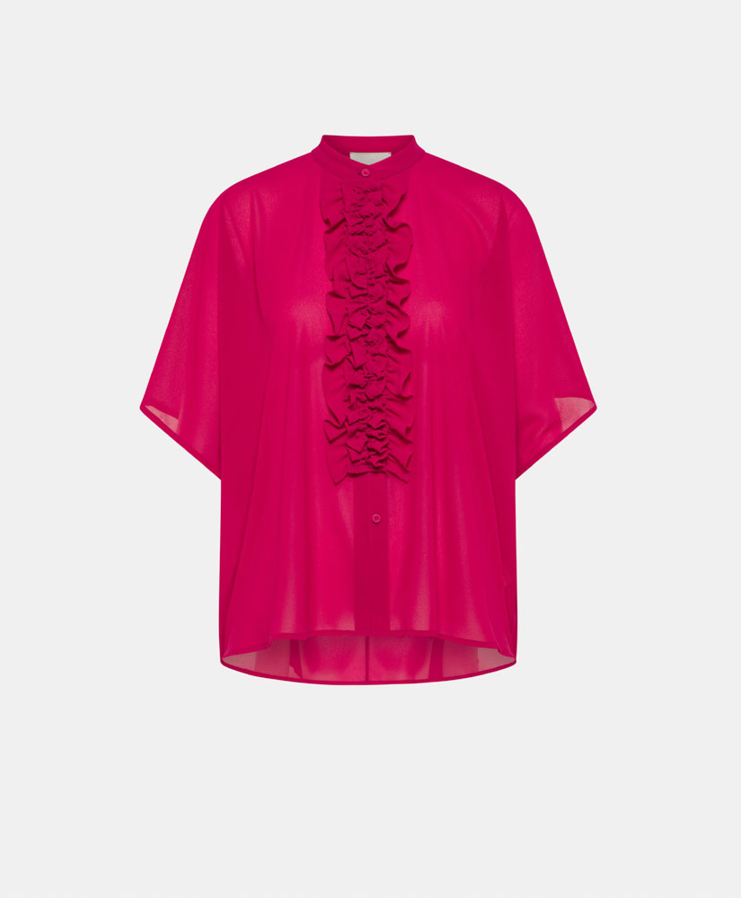 BERENICE SHIRT IN GEORGETTE - FUCHSIA - Momonì