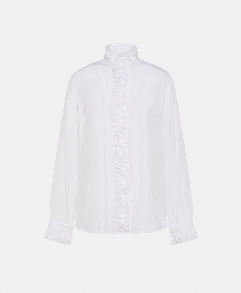 KENDO SHIRT IN SOLID COLOUR LIGHT RAYON - WHITE - Momonì