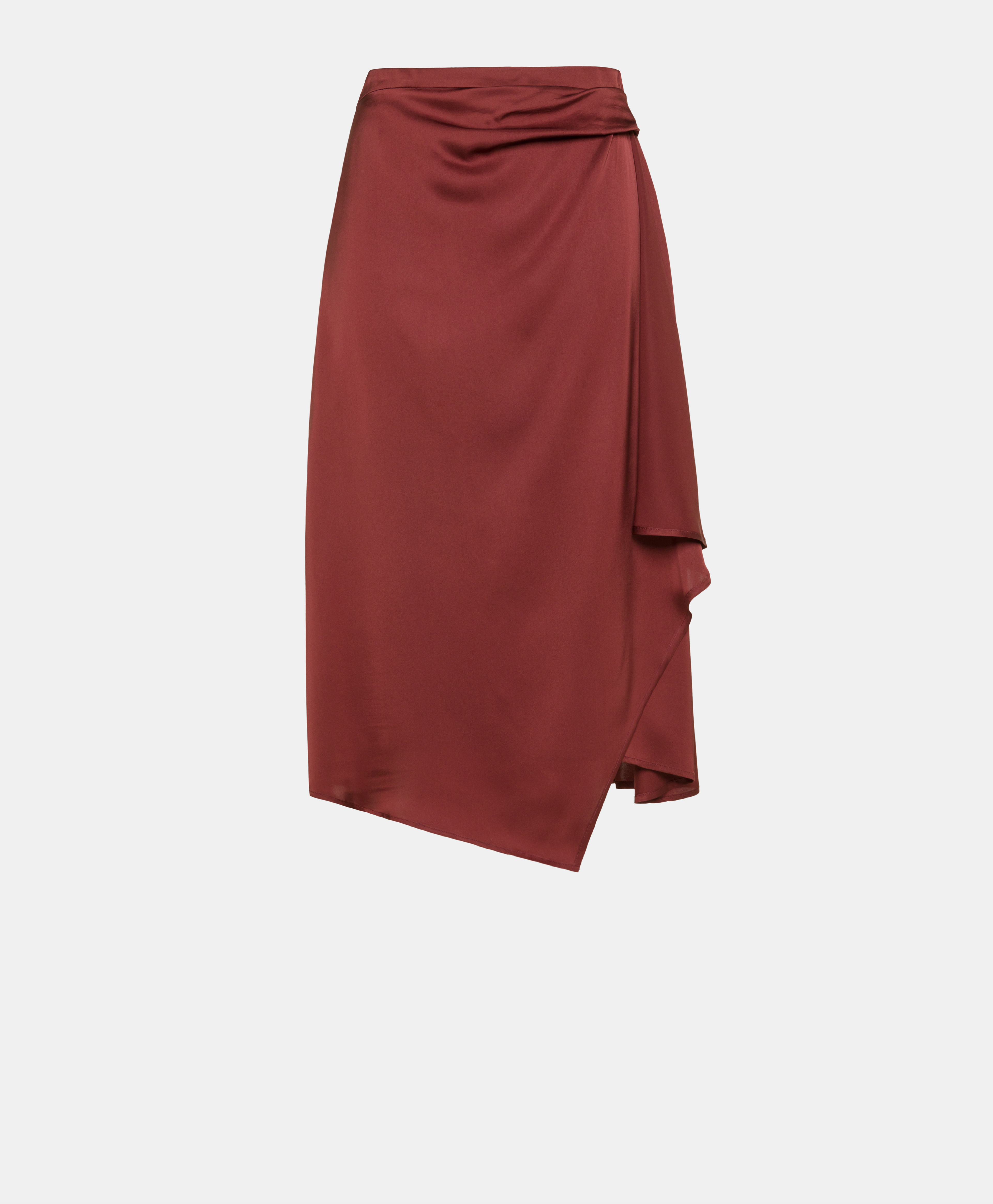 JUN SKIRT IN WASHED SILK - GRAPE MUST - Momonì