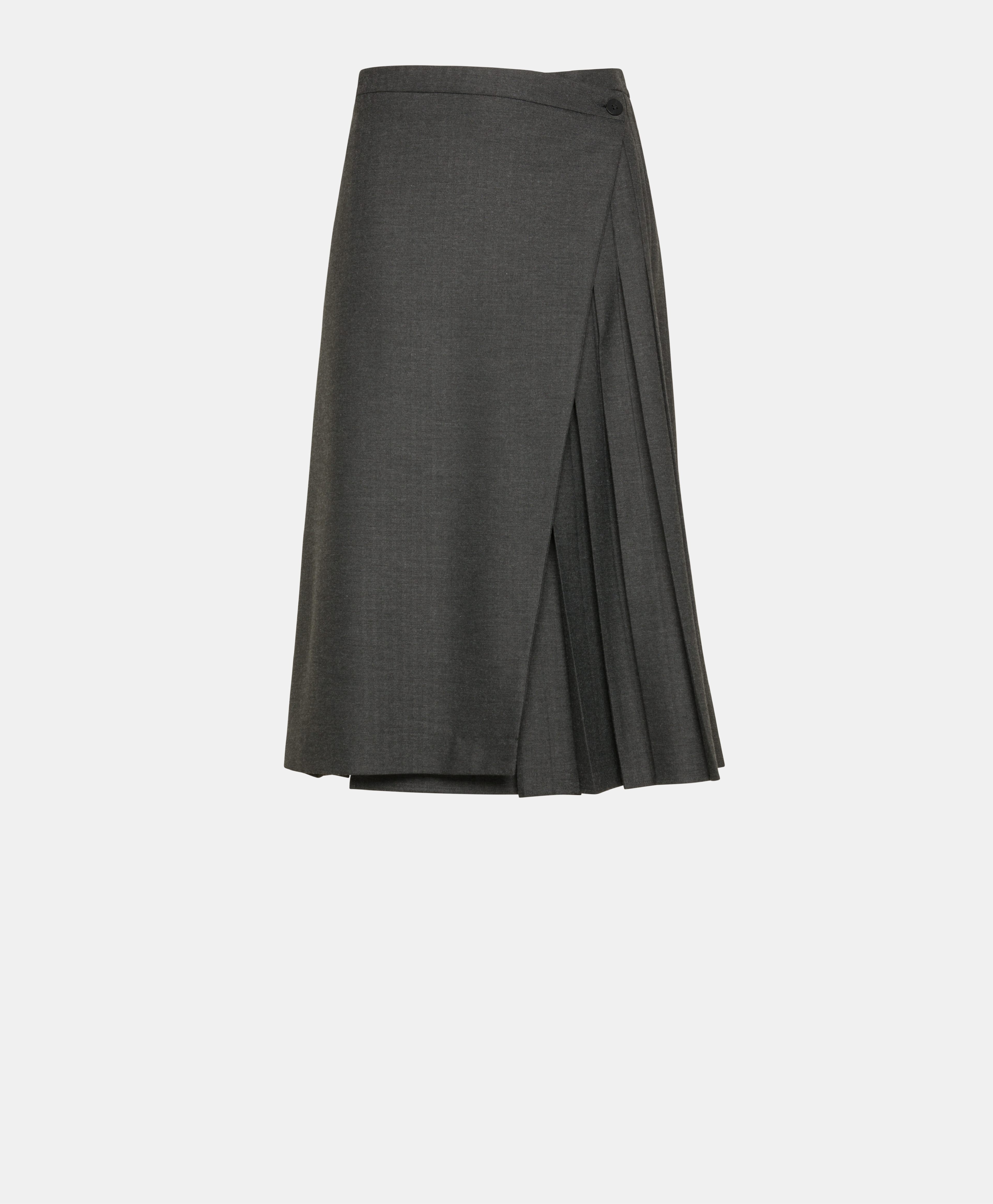 SENCHA SKIRT IN STRETCH CHEVRON VISCOSE WOOL - CHARCOAL GRAY - Momonì