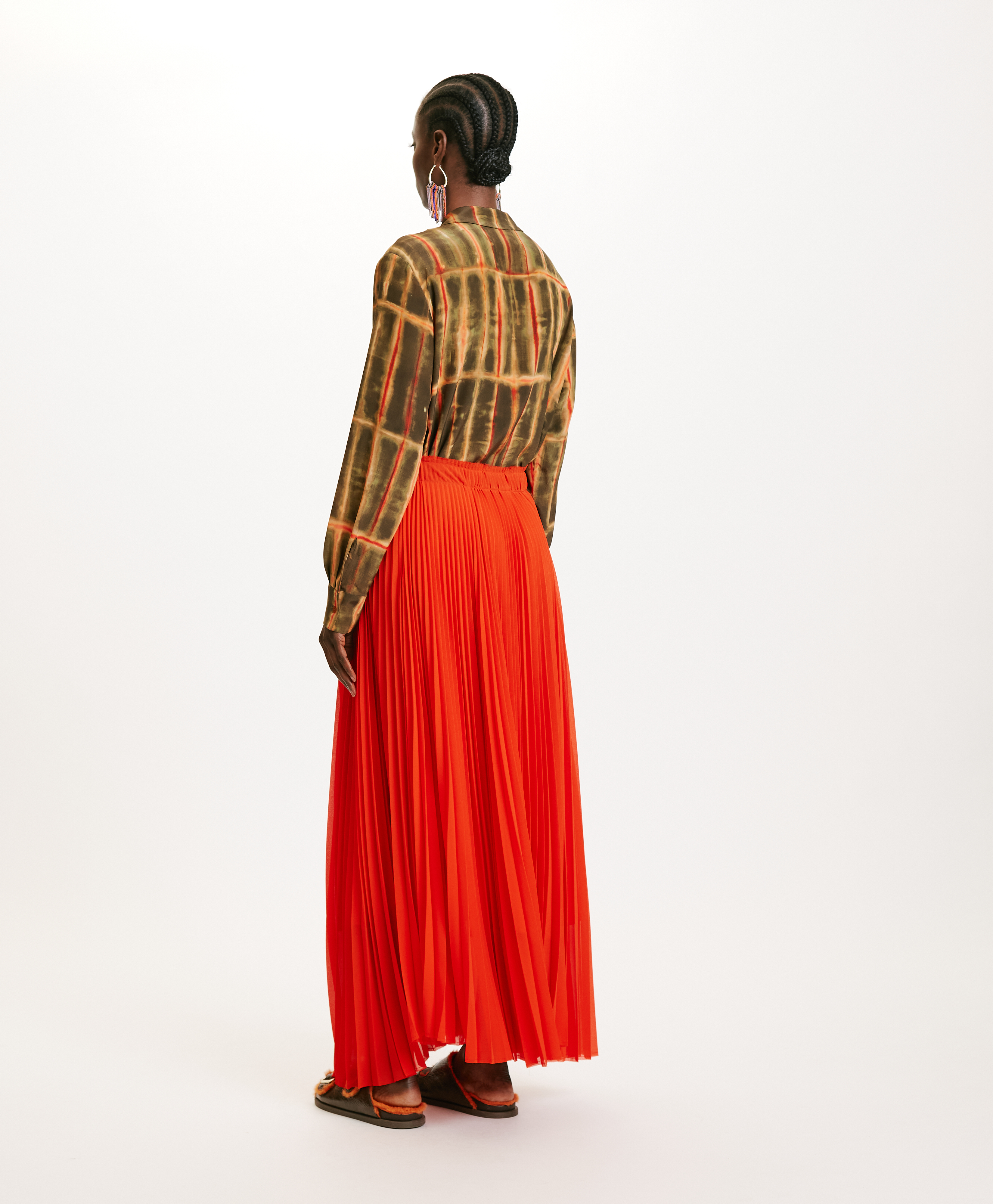 NORIE SKIRT IN GEORGETTE - PAPRIKA - Momonì