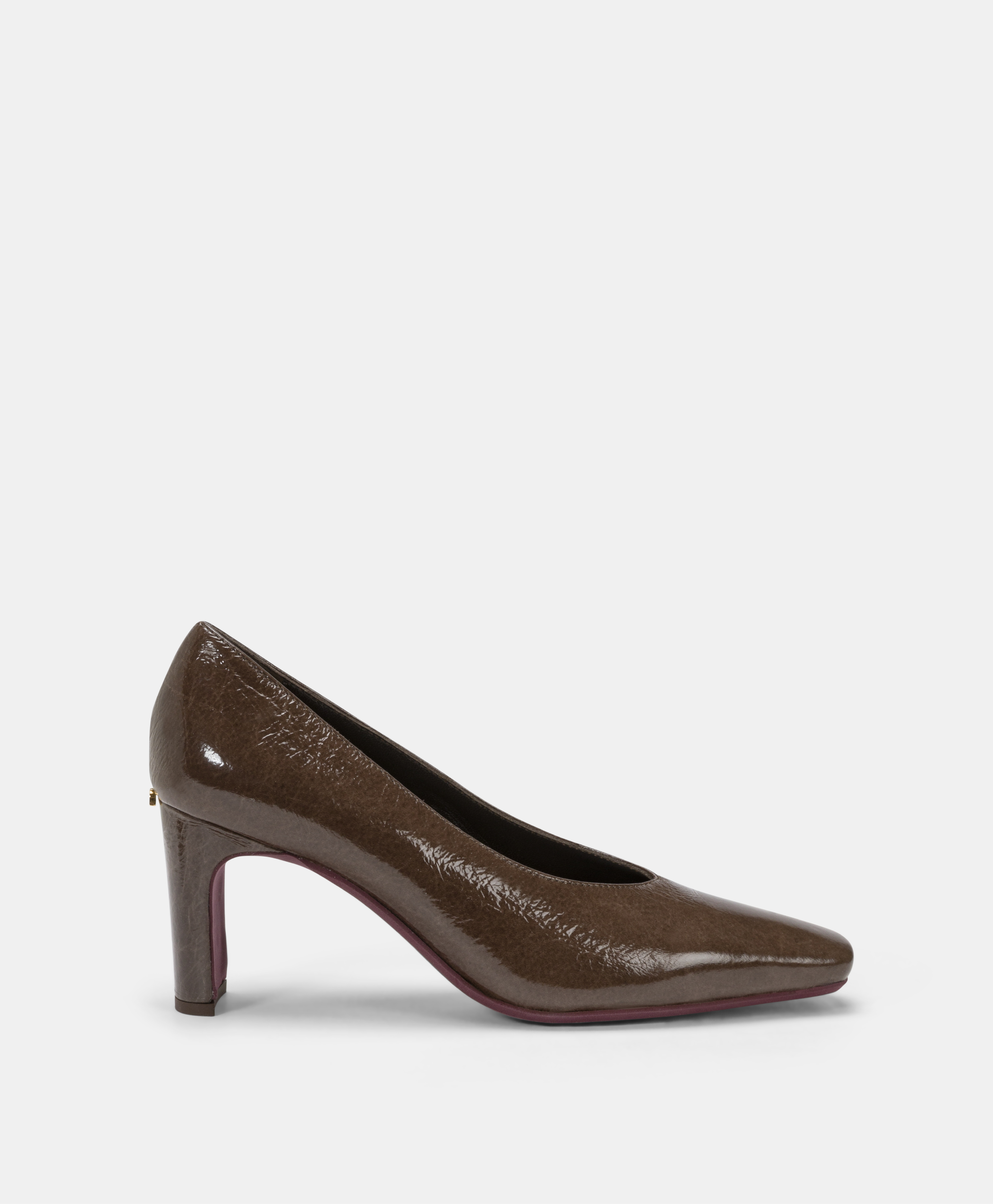 NORA SHOES IN NAPLAK LEATHER - DARK BROWN - Momonì