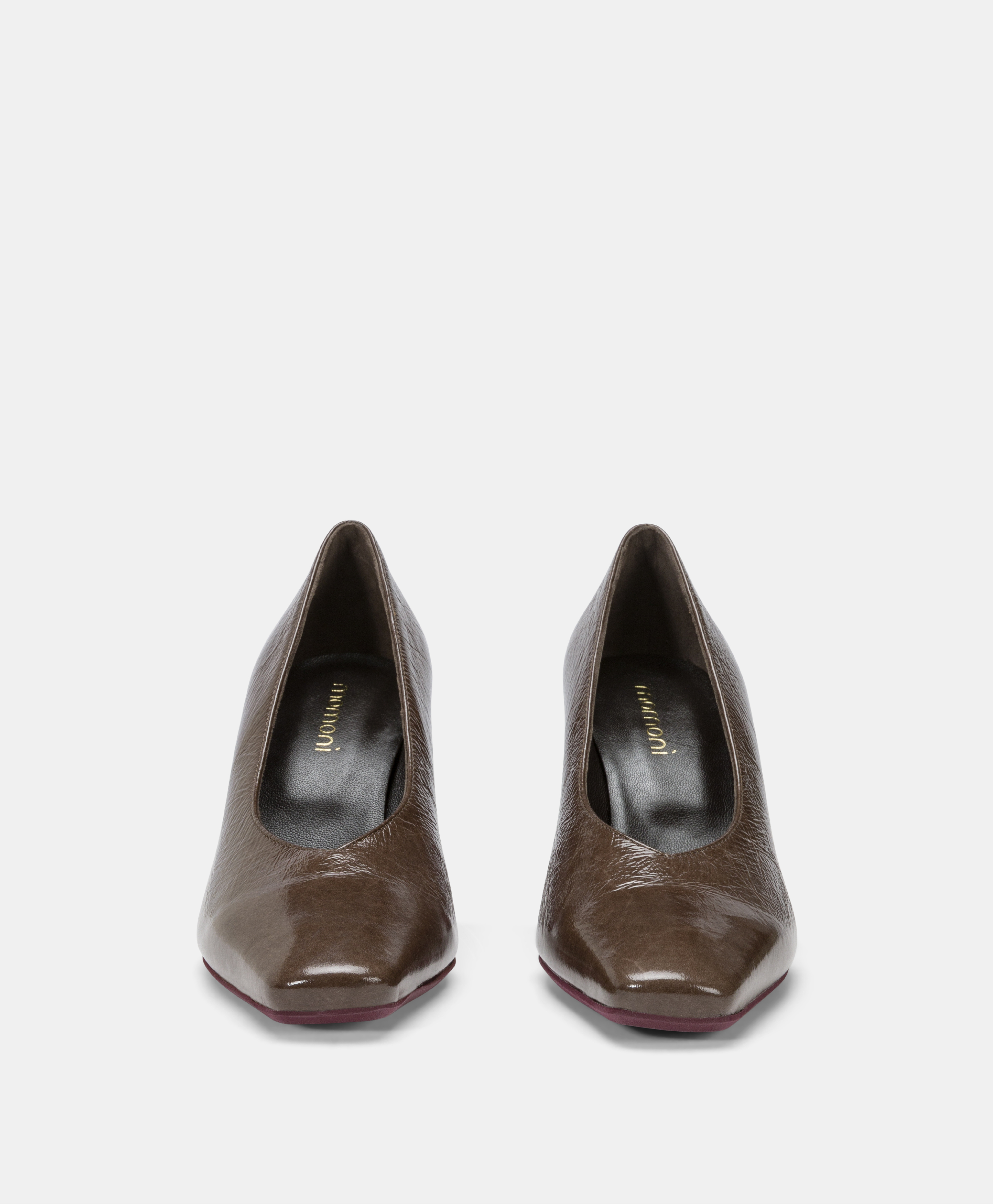 NORA SHOES IN NAPLAK LEATHER - DARK BROWN - Momonì